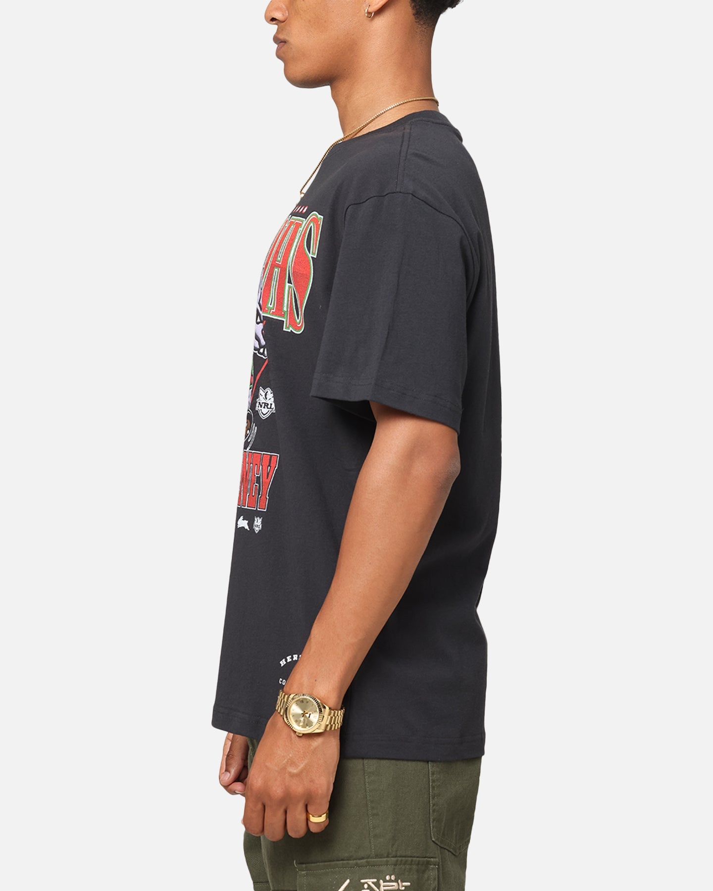Mitchell & Ness South Sydney Rabbitohs Mascot Character T-Shirt Faded Black