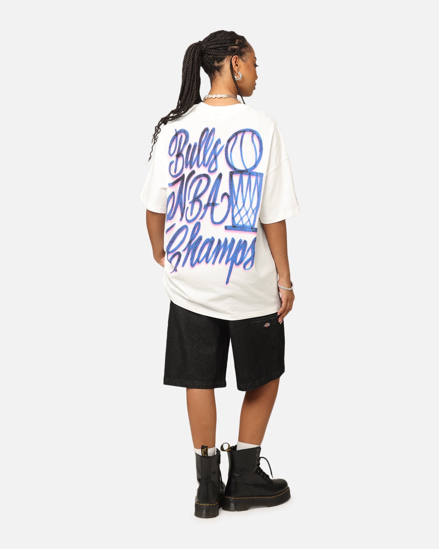 Mitchell & Ness Chicago Bulls Dennis Rodman Airbrushed T-Shirt Vintage White Style001