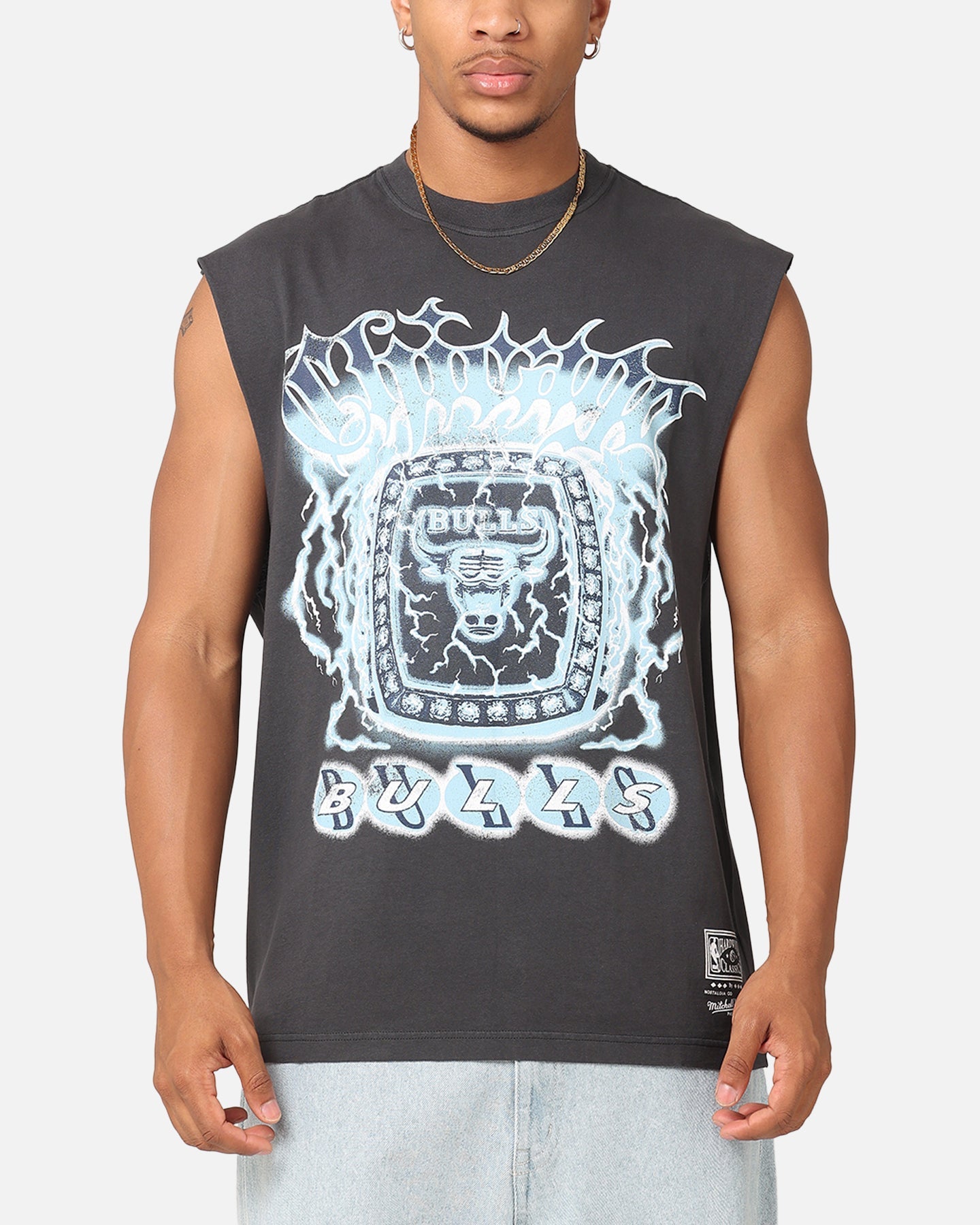 Mitchell & Ness Chicago Bulls Electric Muscle T-Shirt Faded Black