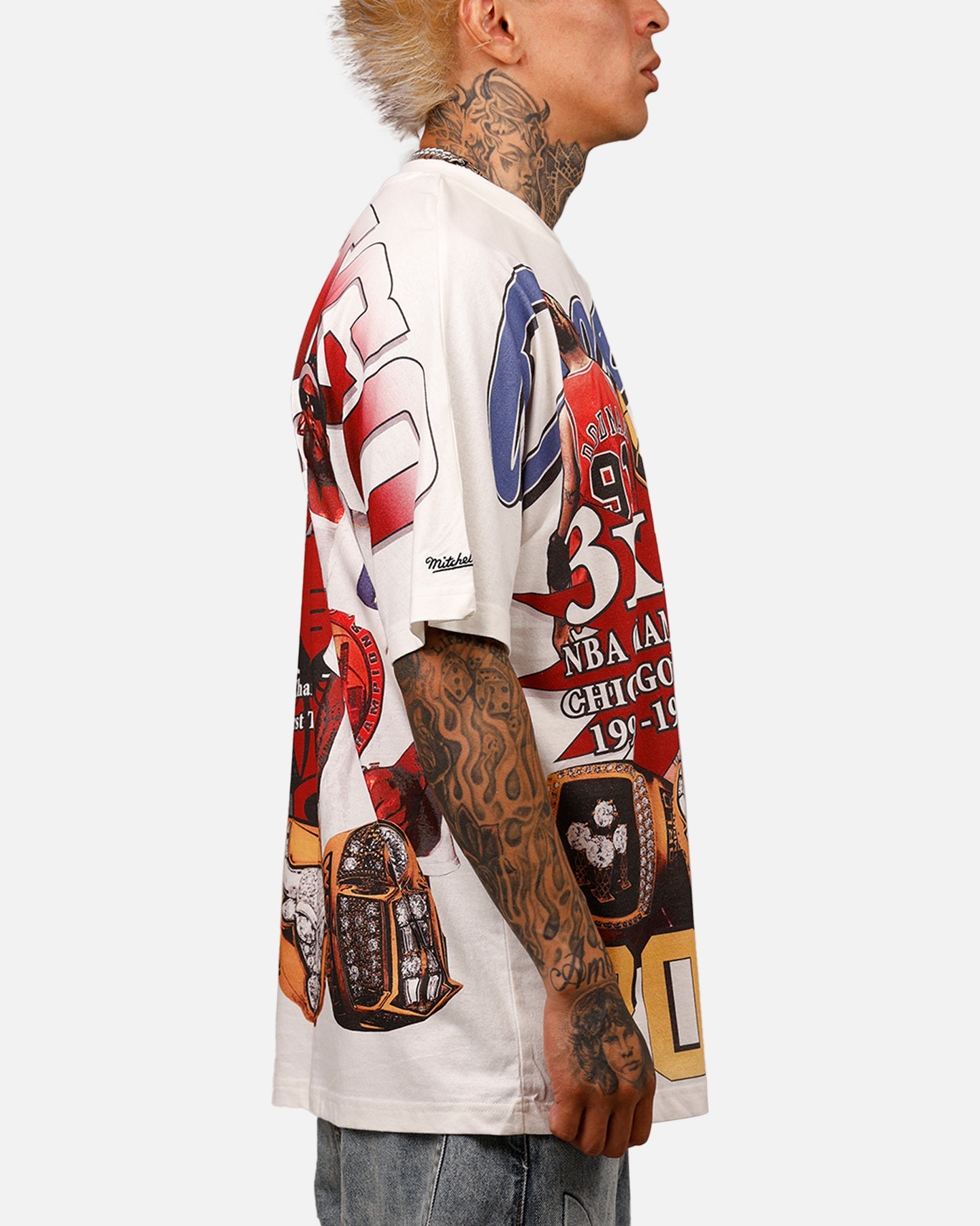 Mitchell & Ness Chicago Bulls Dennis Rodman Rings T-Shirt Vintage White