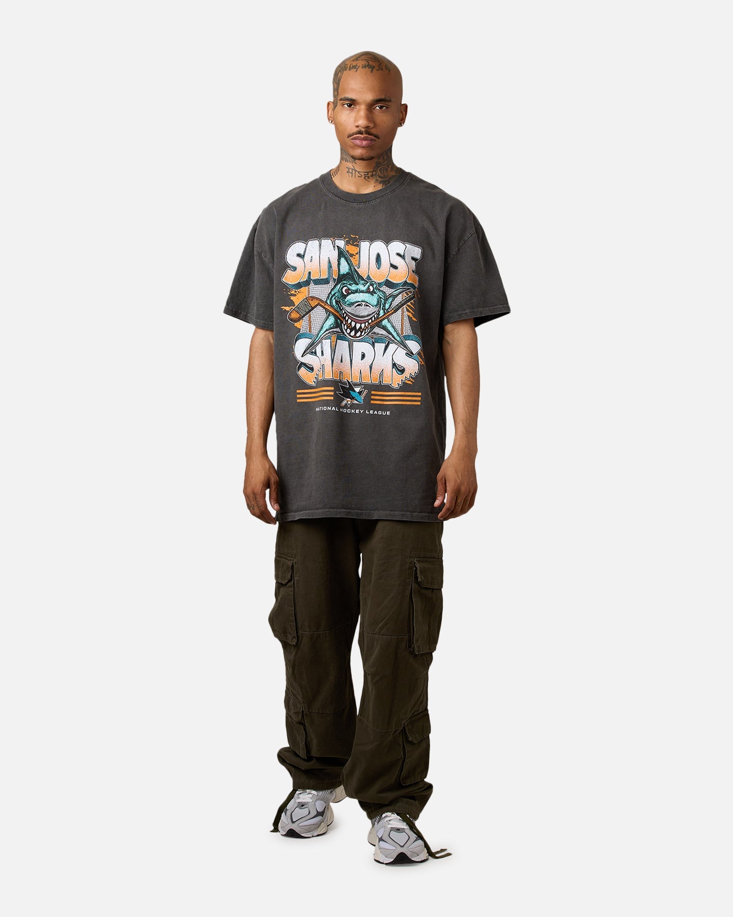 Culture Kings San Jose Sharks Shark Attack Heavyweight T-Shirt Black Wash
