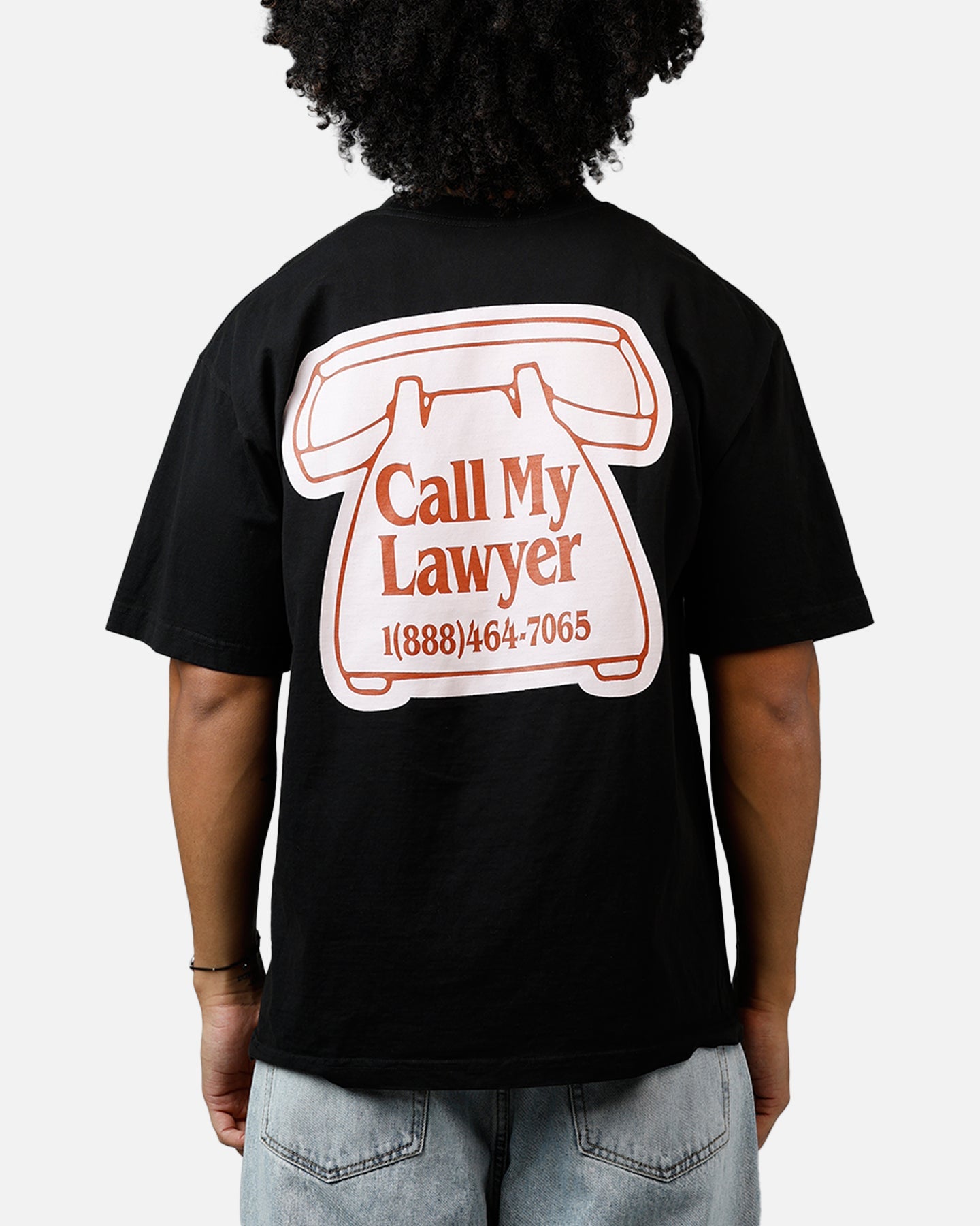 Market Call My Lawyer Magnet T-Shirt Washed Black