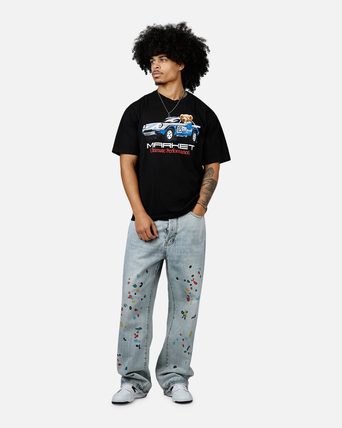 Market Ultimate Rally Bear T-Shirt Washed Black