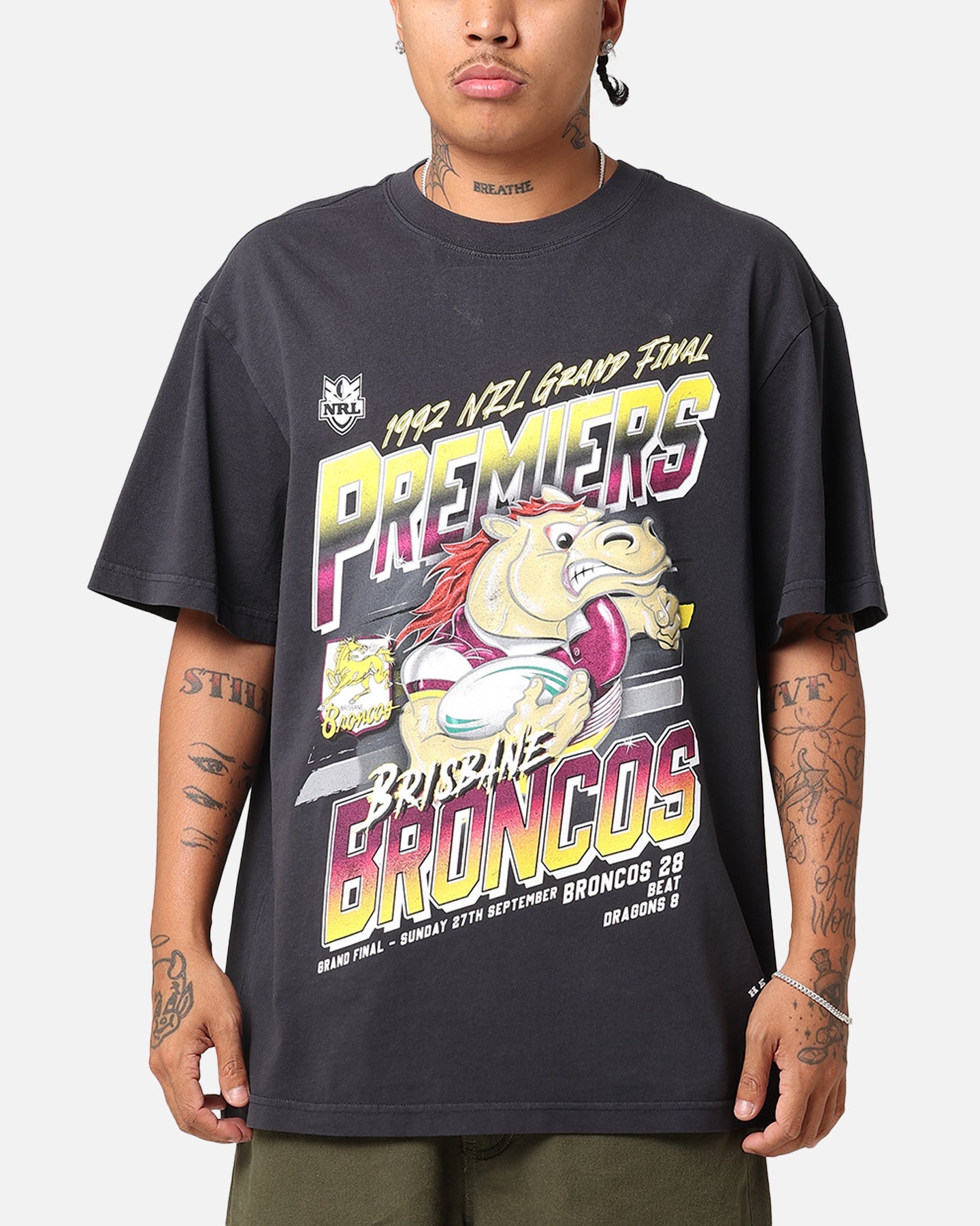 Mitchell & Ness Brisbane Broncos 1992 Grand Final T-Shirt Faded Black Style001