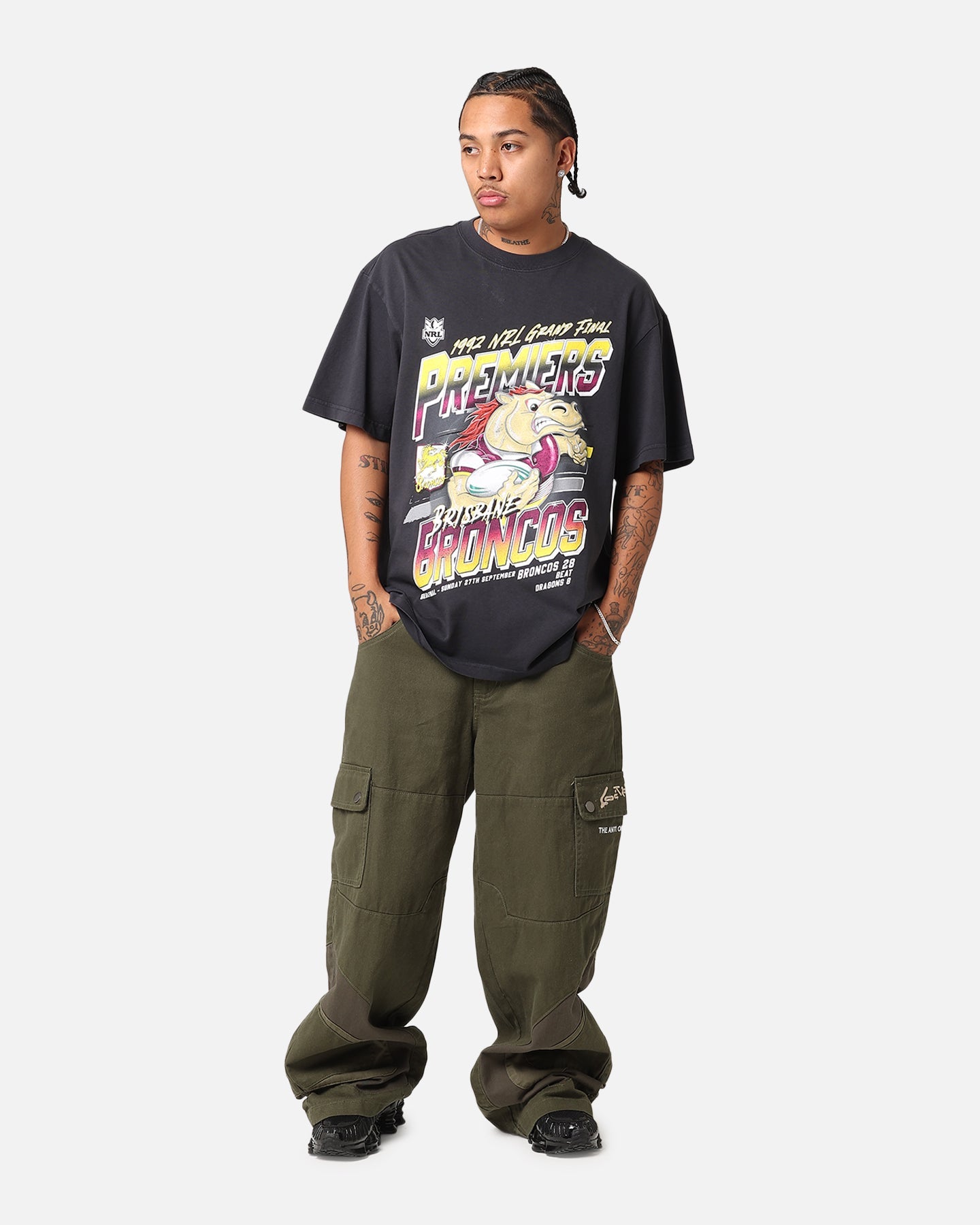 Mitchell & Ness Brisbane Broncos 1992 Grand Final T-Shirt Faded Black Style001