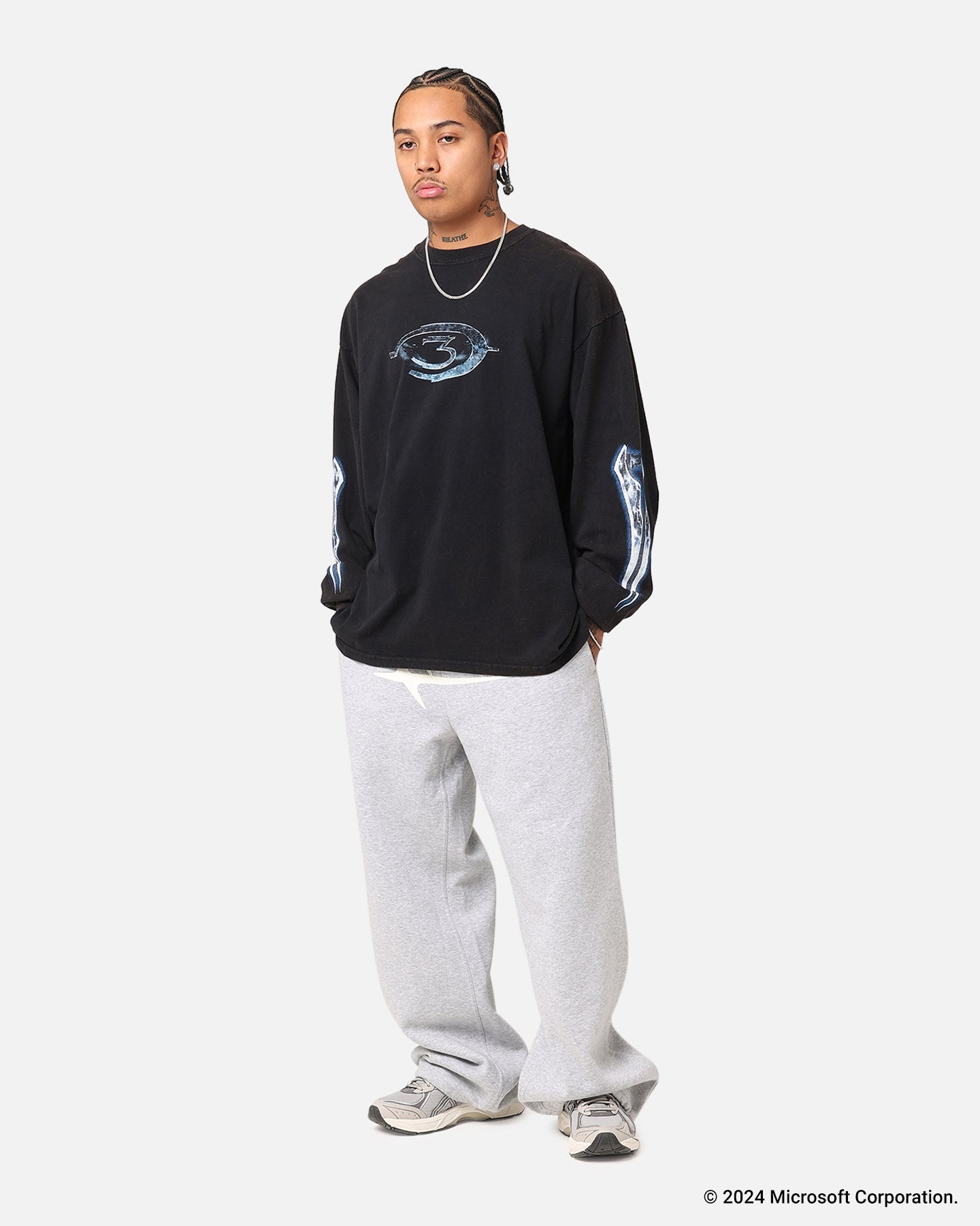 Goat Crew X Halo Halo Legendary Long Sleeve T-Shirt Black Wash
