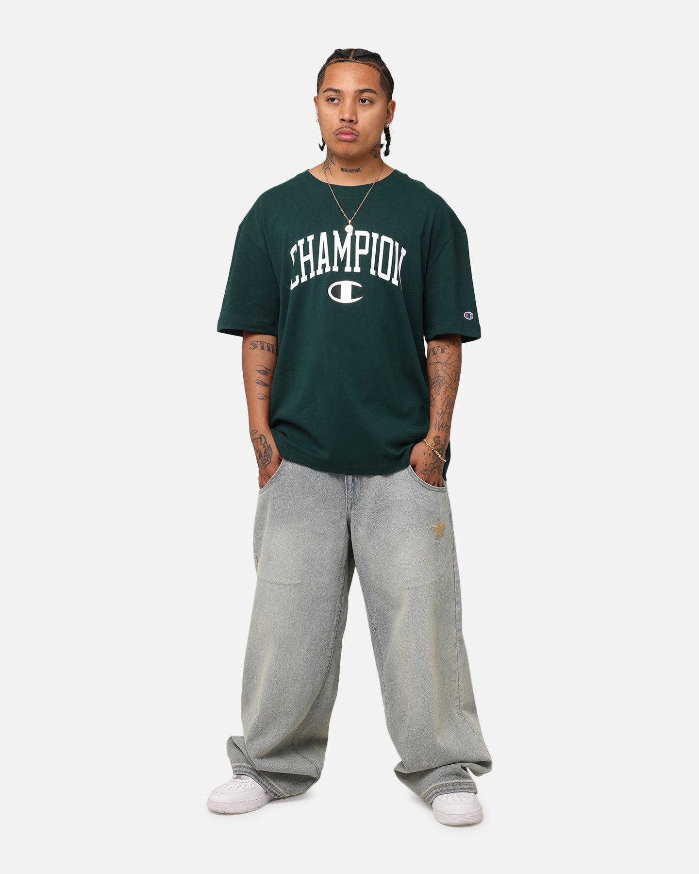 Champion Heritage Varsity Graphic T-Shirt Mid Field
