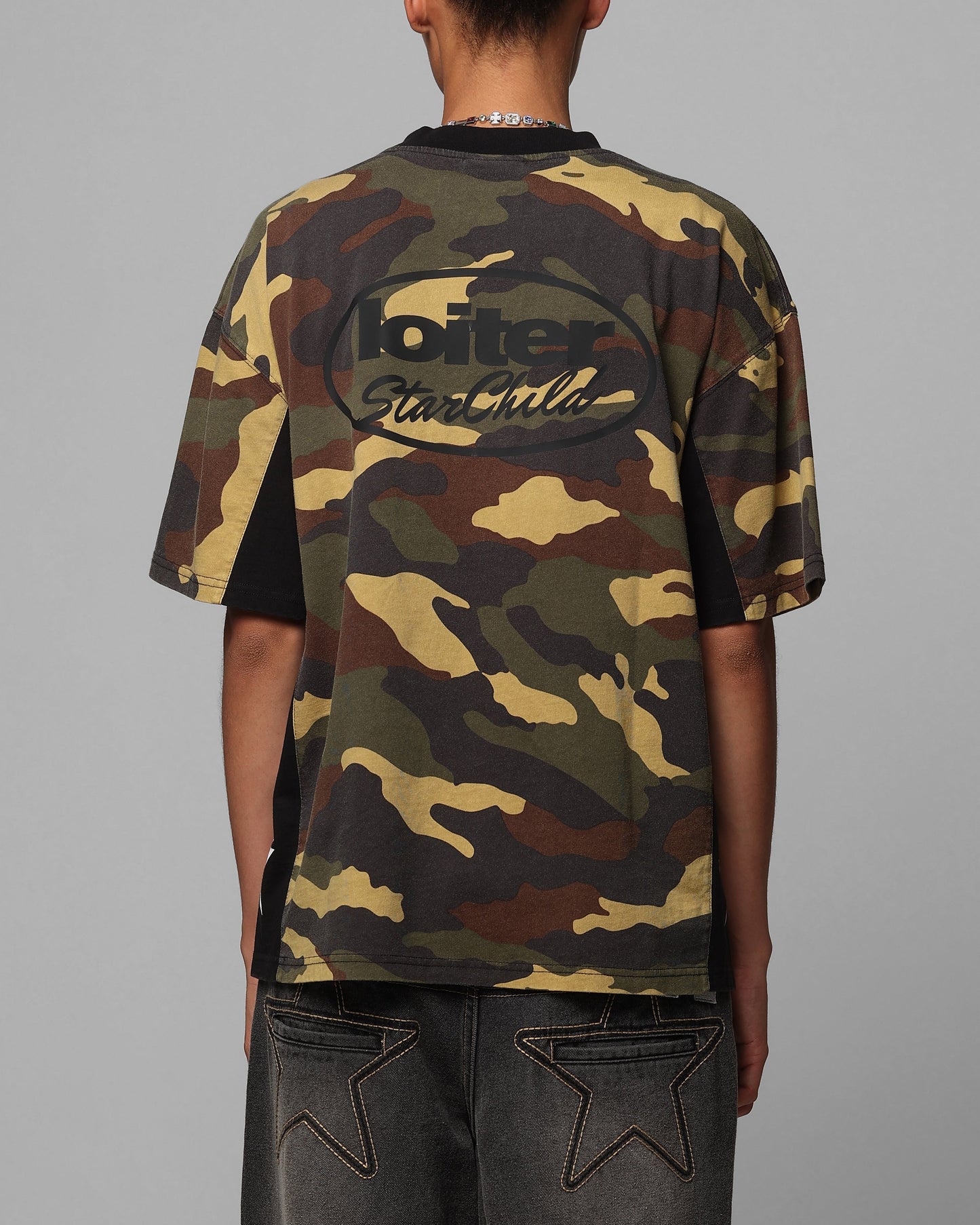 Loiter Star Child T-Shirt Woodland Camo Style001