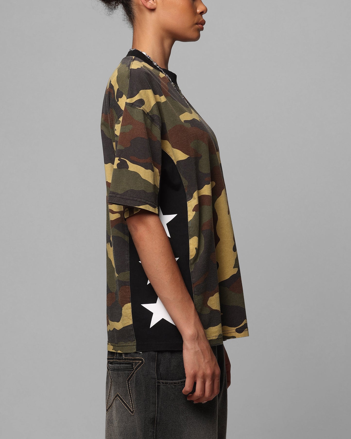 Loiter Star Child T-Shirt Woodland Camo Style001