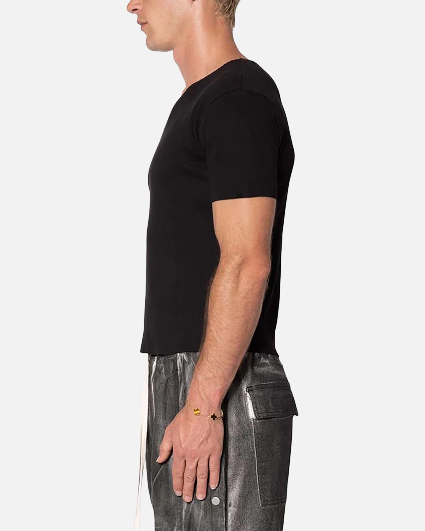 MNML Fitted Ribbed T-Shirt Black