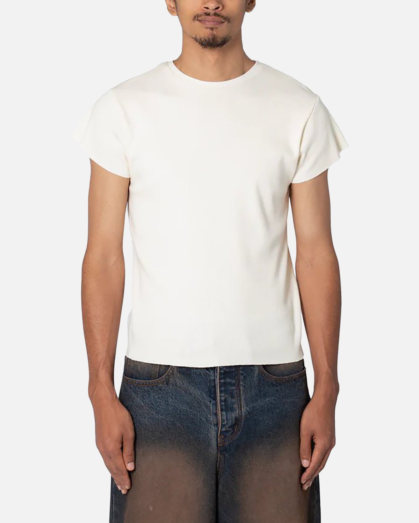 MNML Fitted Ribbed T-Shirt Off White