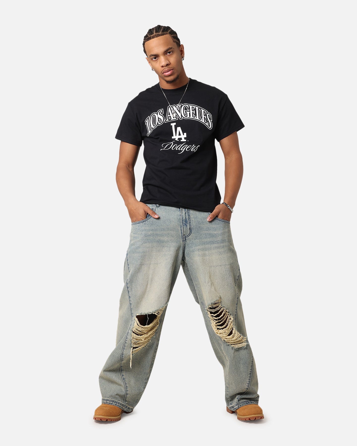 Majestic Athletic Los Angeles Dodgers Blecker Team Arch T-Shirt Black Style001