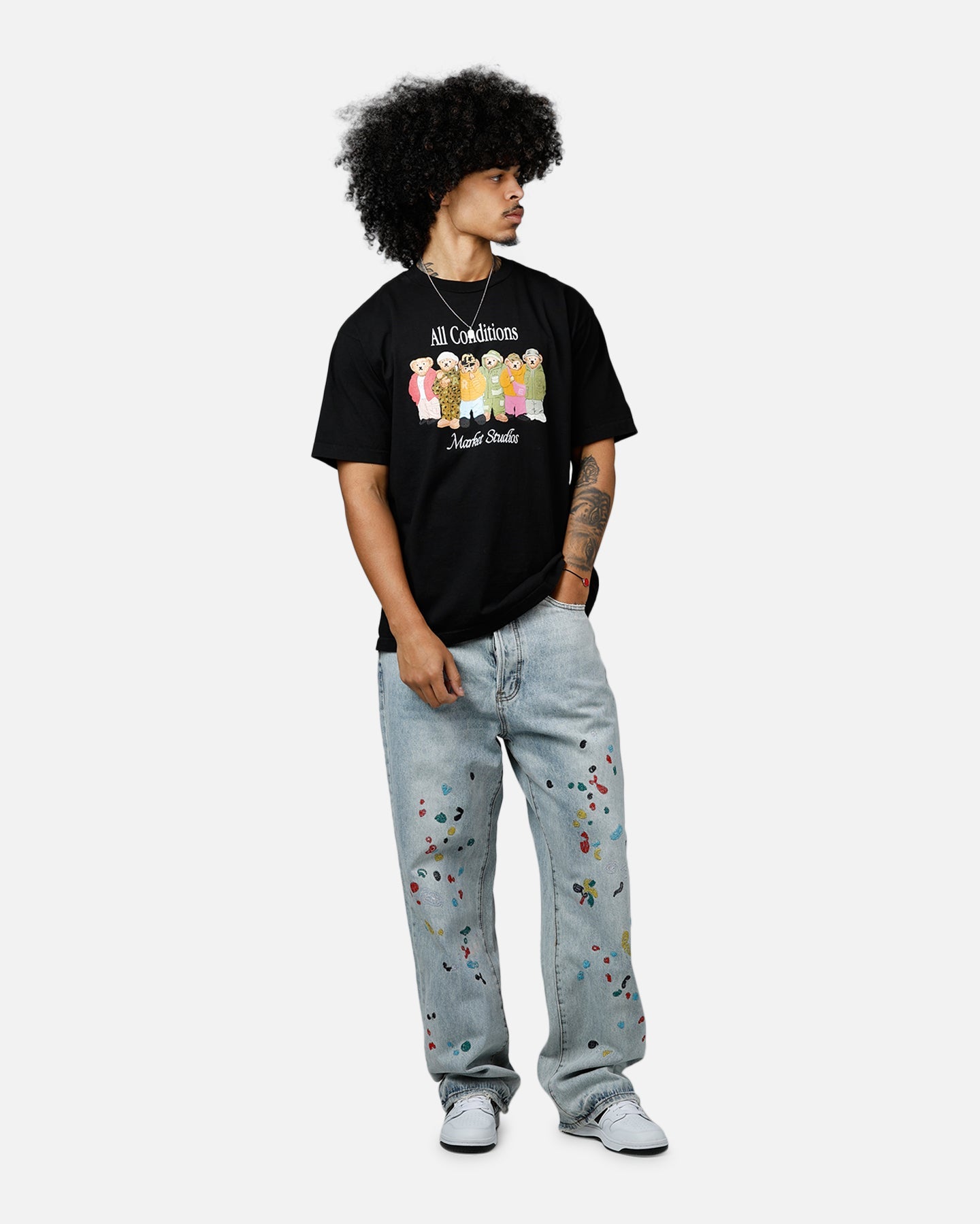 Market Gorpcore Bears T-Shirt Washed Black