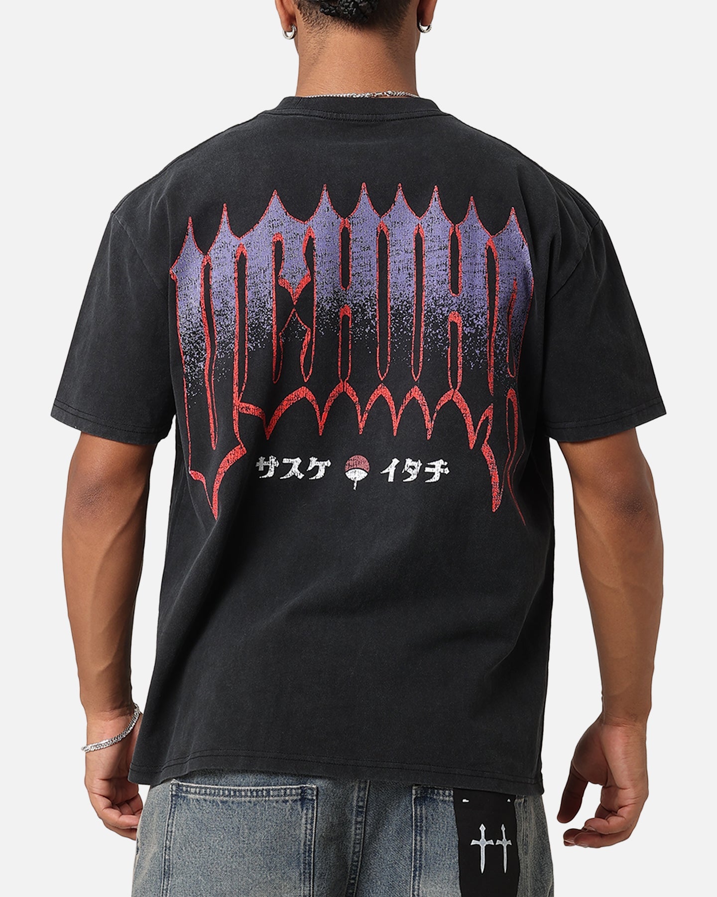 Goat Crew X Naruto Uchiha Bros Heavy T-Shirt Vintage Black