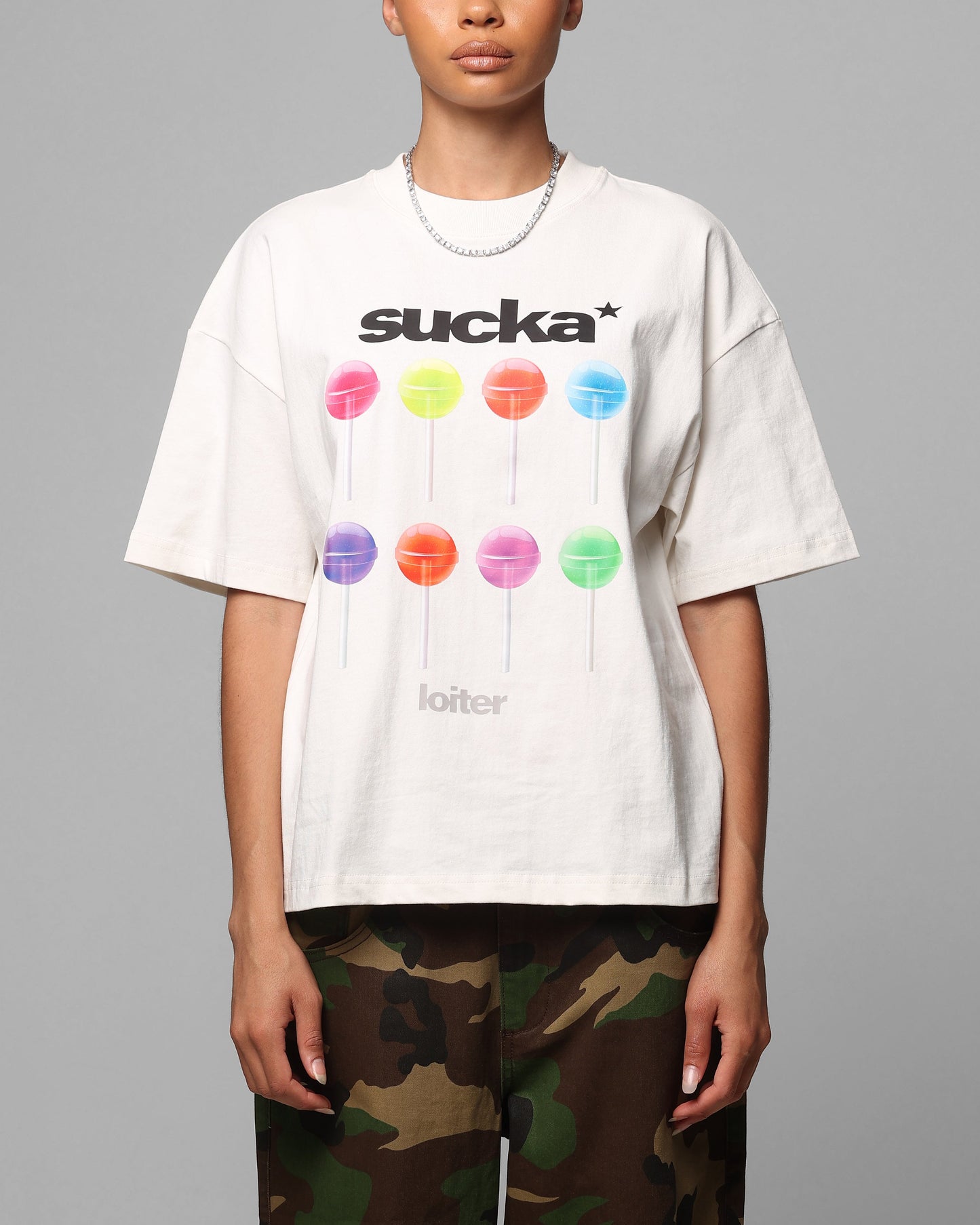 Loiter Sucka T-Shirt Off White Style001