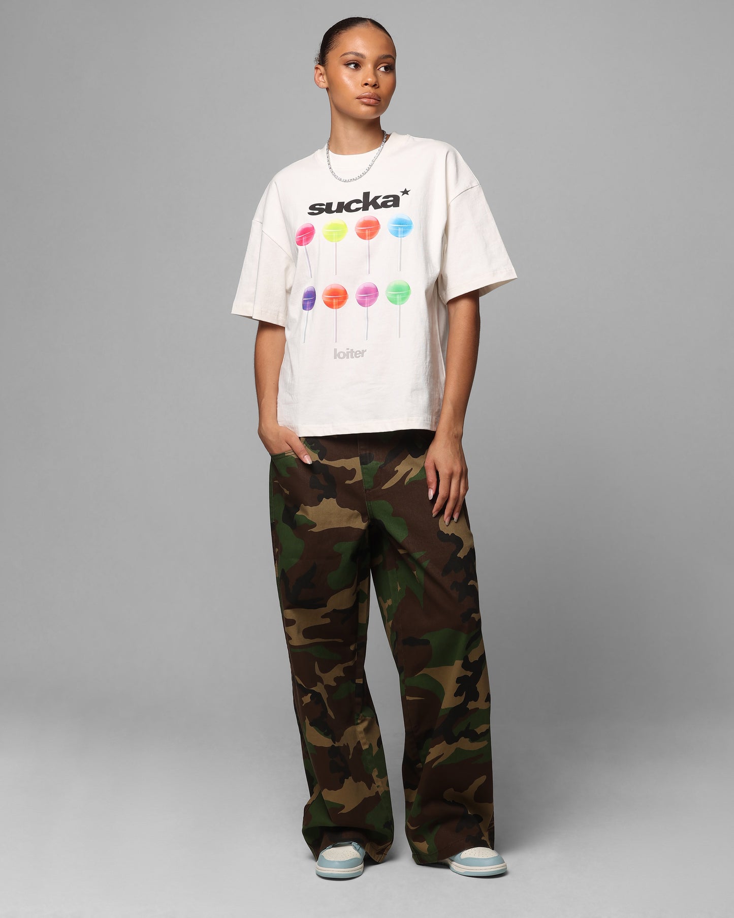 Loiter Sucka T-Shirt Off White Style001