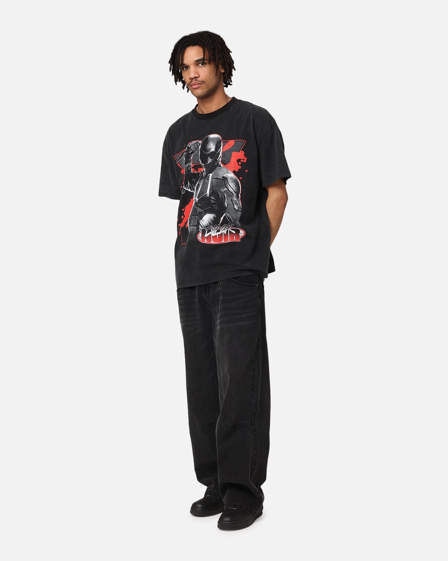 Goat Crew X The Boys Black Noir Vintage T-Shirt Black Acidwash