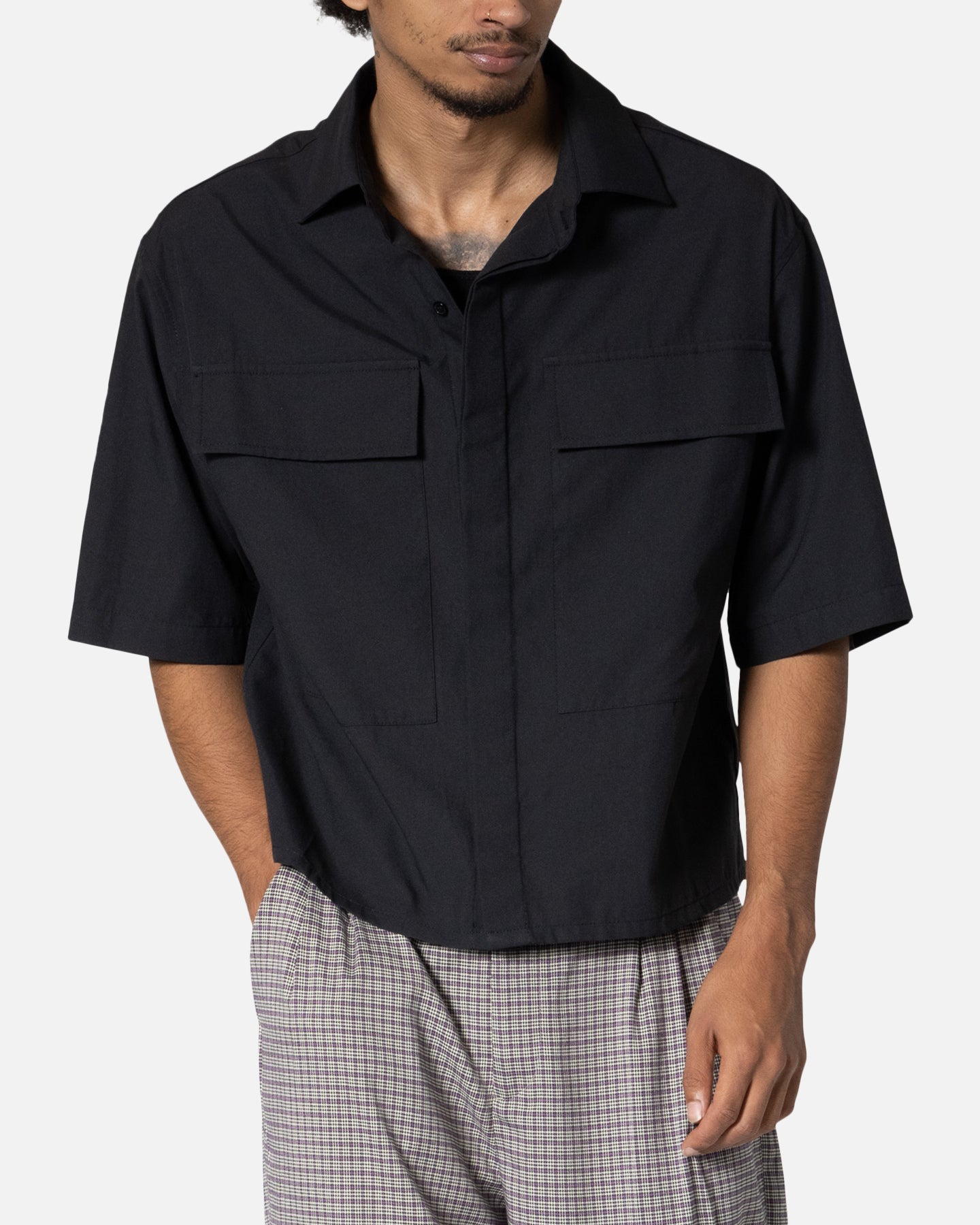 MNML Cropped Short Sleeve Shirt Black