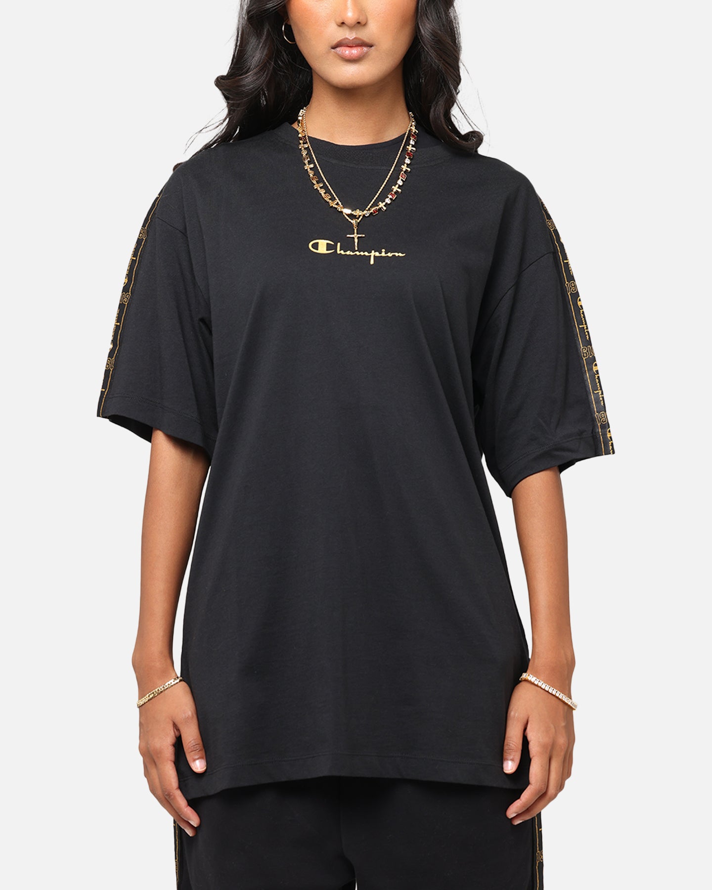 Champion Lux Taping T-Shirt Black Style001