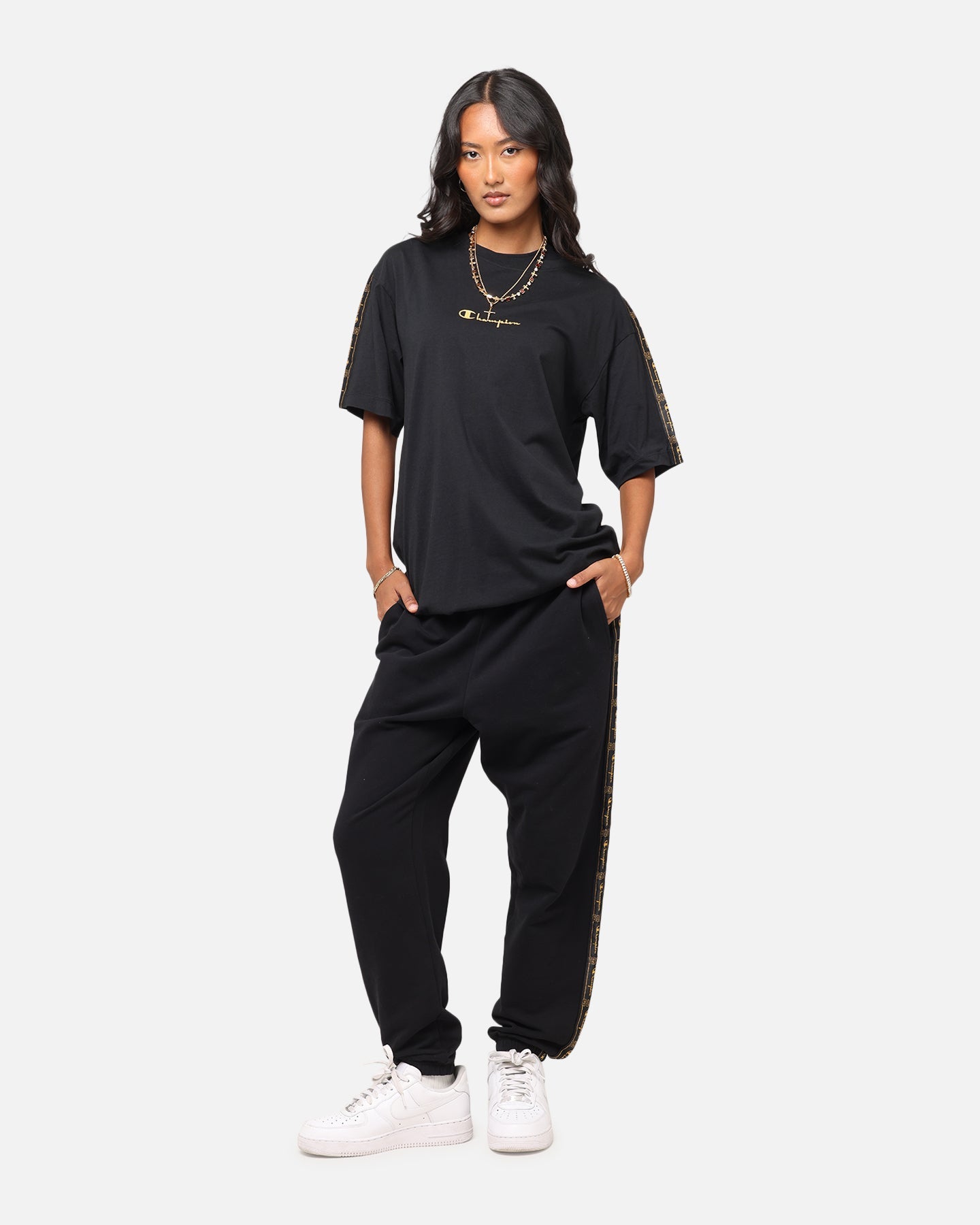 Champion Lux Taping T-Shirt Black Style001