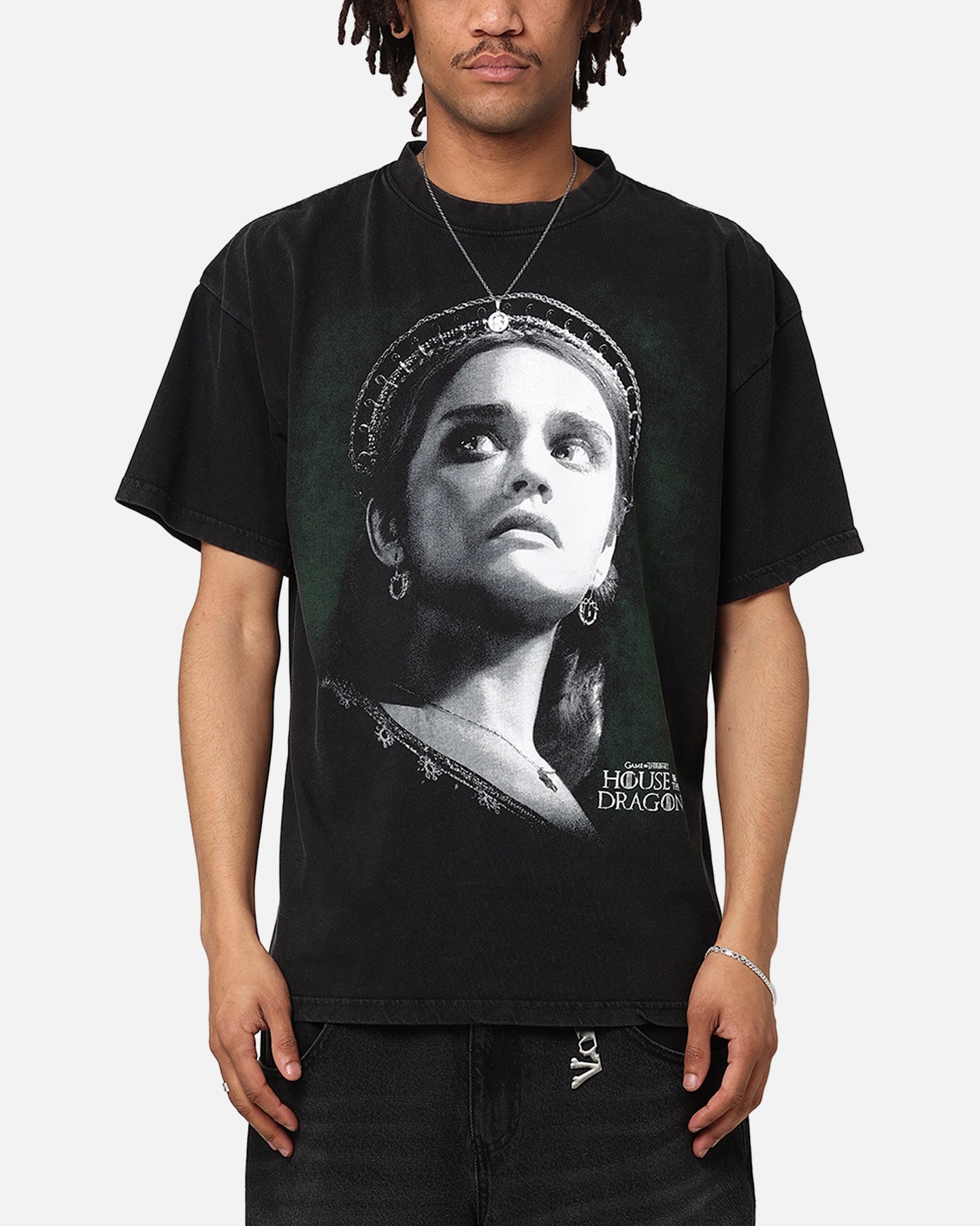 Goat Crew X House Of The Dragon Alicent Vintage T-Shirt Black Acidwash