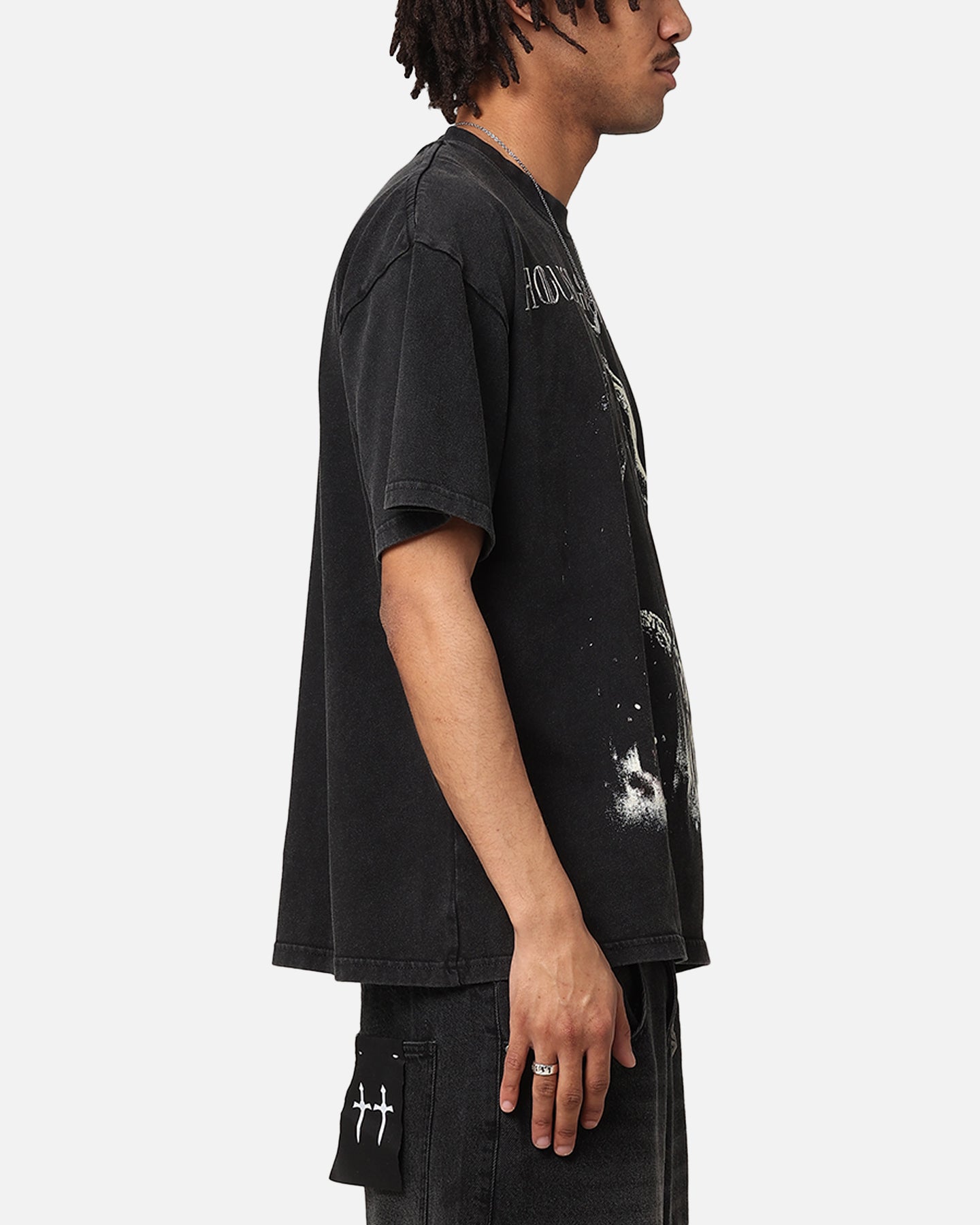 Goat Crew X House Of The Dragons Fire Vintage T-Shirt Black Acidwash