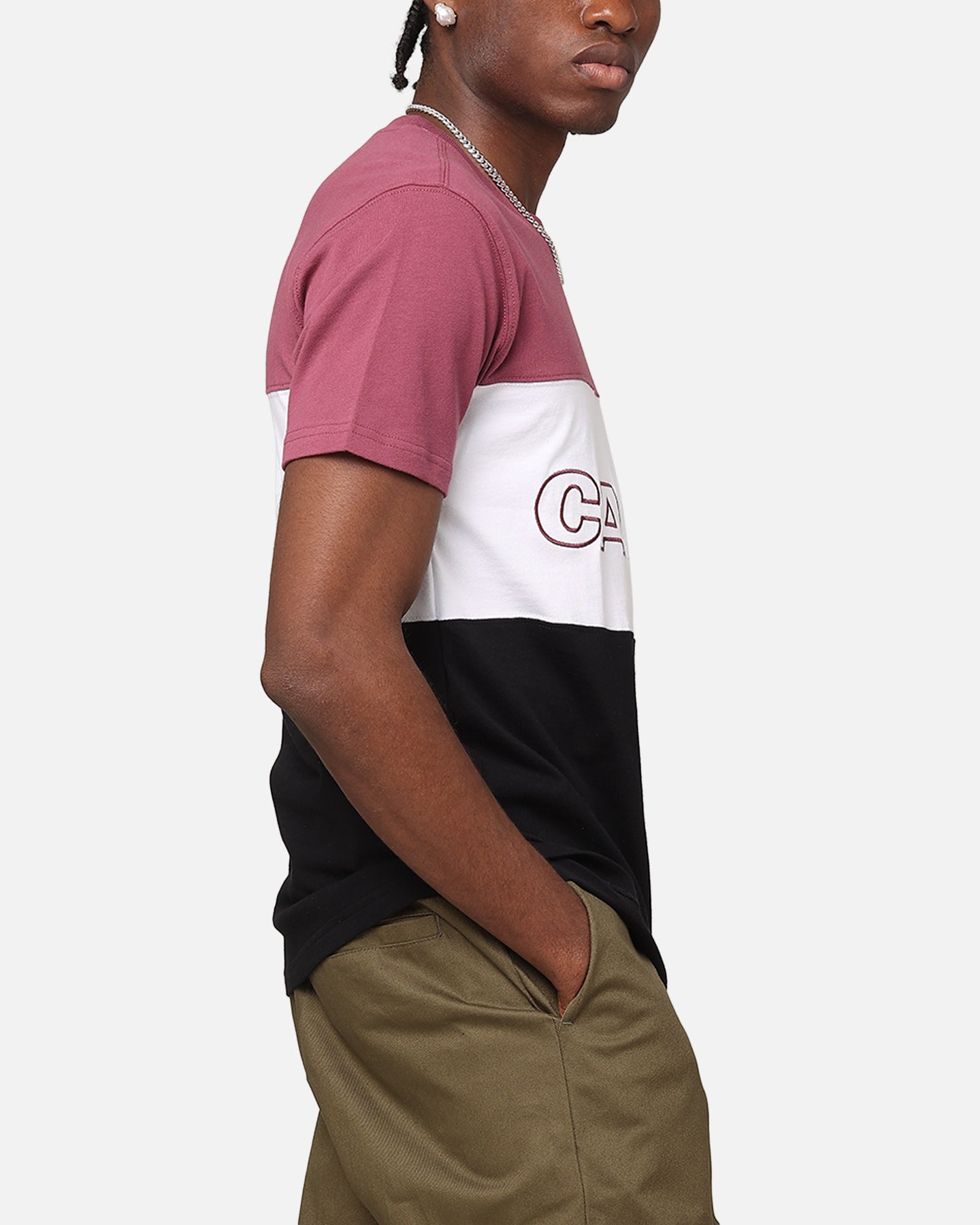 Carre Boost Panel T-Shirt Maroon/White/Black