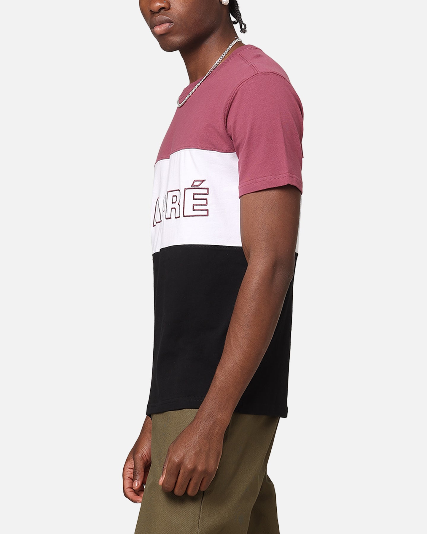 Carre Boost Panel T-Shirt Maroon/White/Black