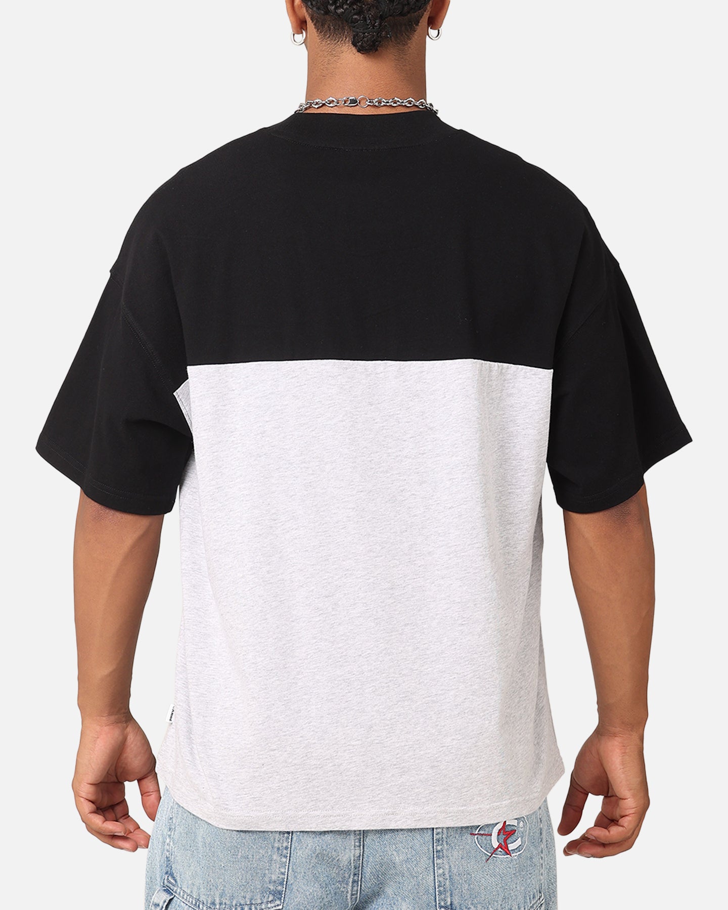 Carre Floral Oversized T-Shirt Black/Grey Marl