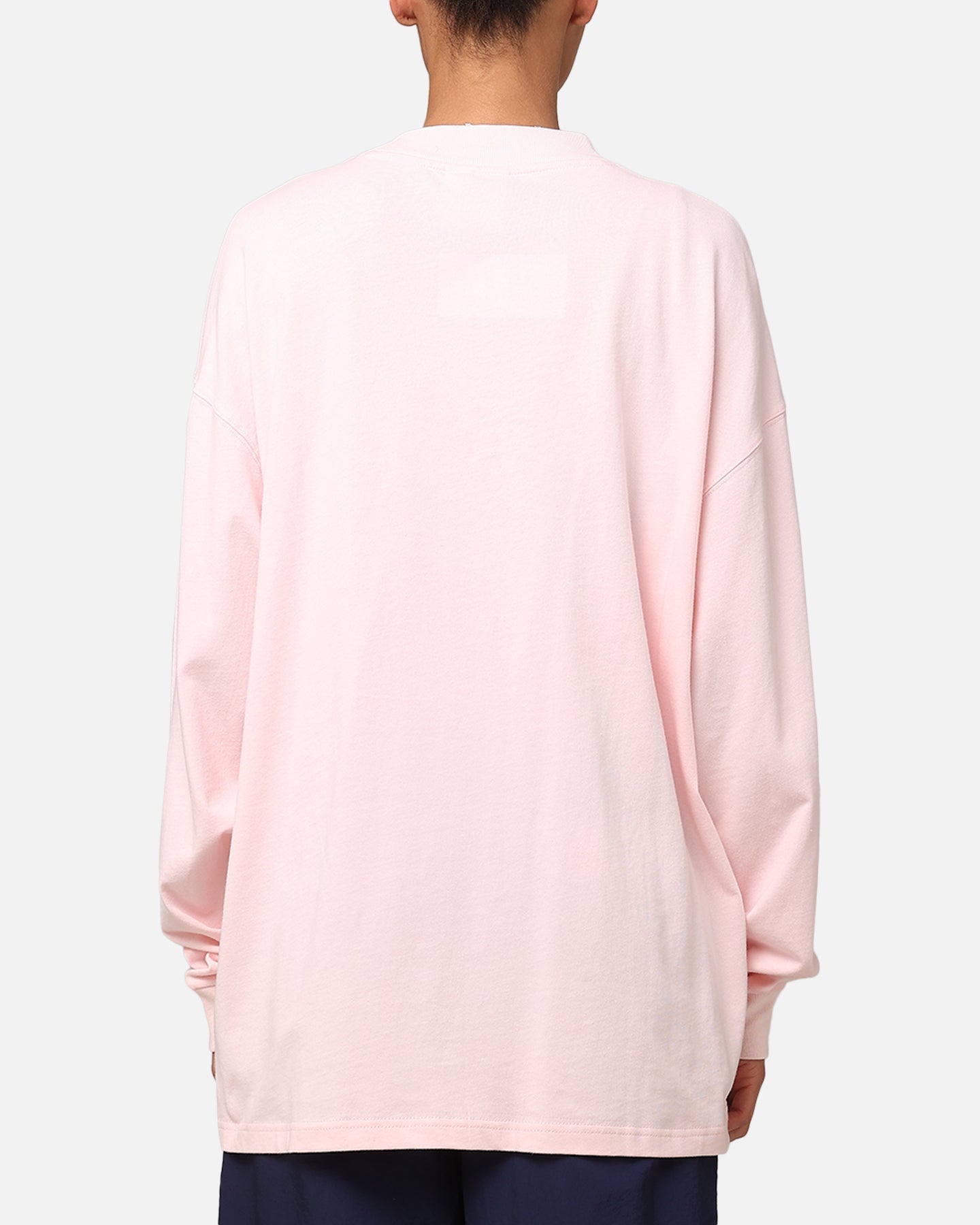 Carre Floral Pocket Oversized Long Sleeve T-Shirt Pink Style001