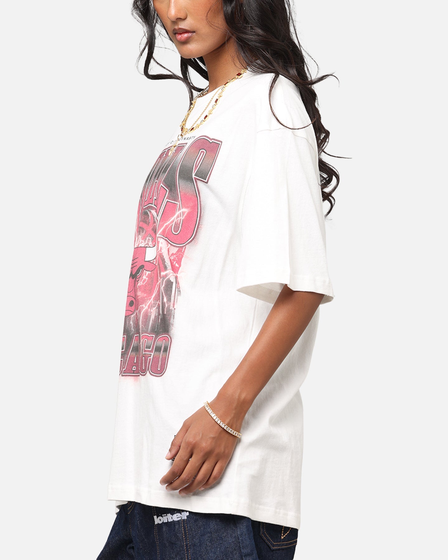 Mitchell & Ness Chicago Bulls City Strike T-Shirt Vintage White Style001