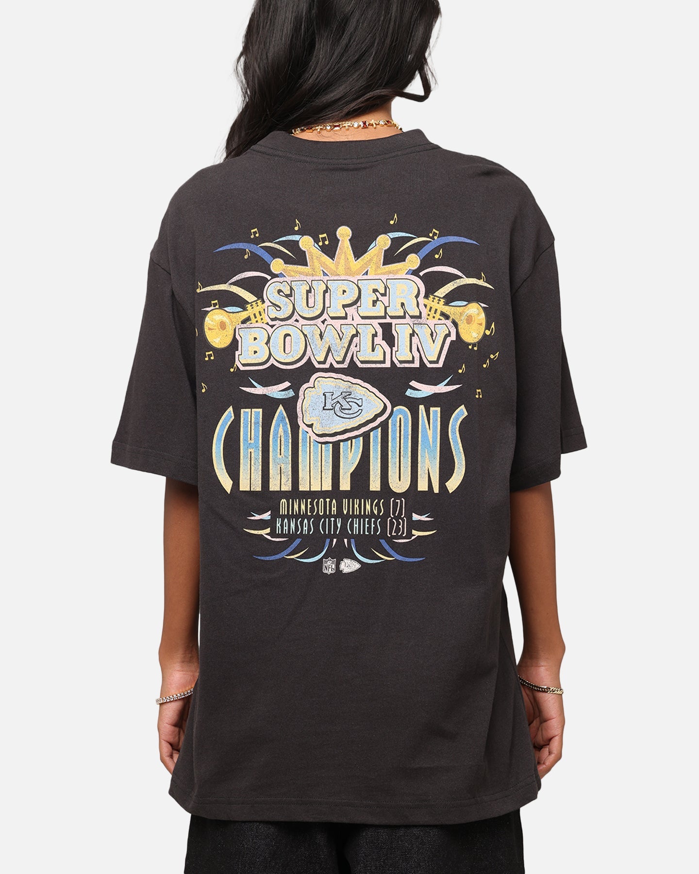 Mitchell & Ness New Orleans 1970 Super Bowl IV Match Up T-Shirt Faded Black Style001