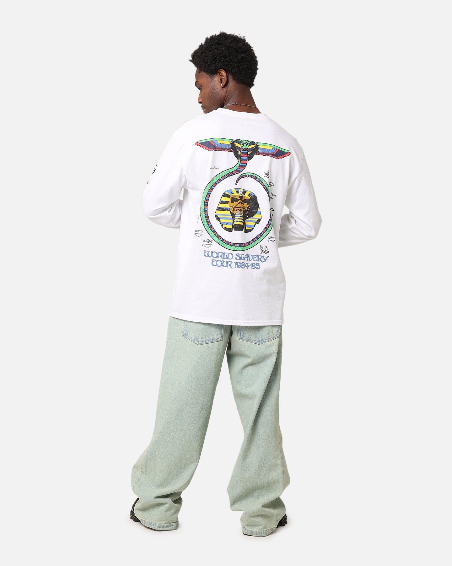 Iron Maiden World Slavery Tour Long Sleeve T-Shirt White