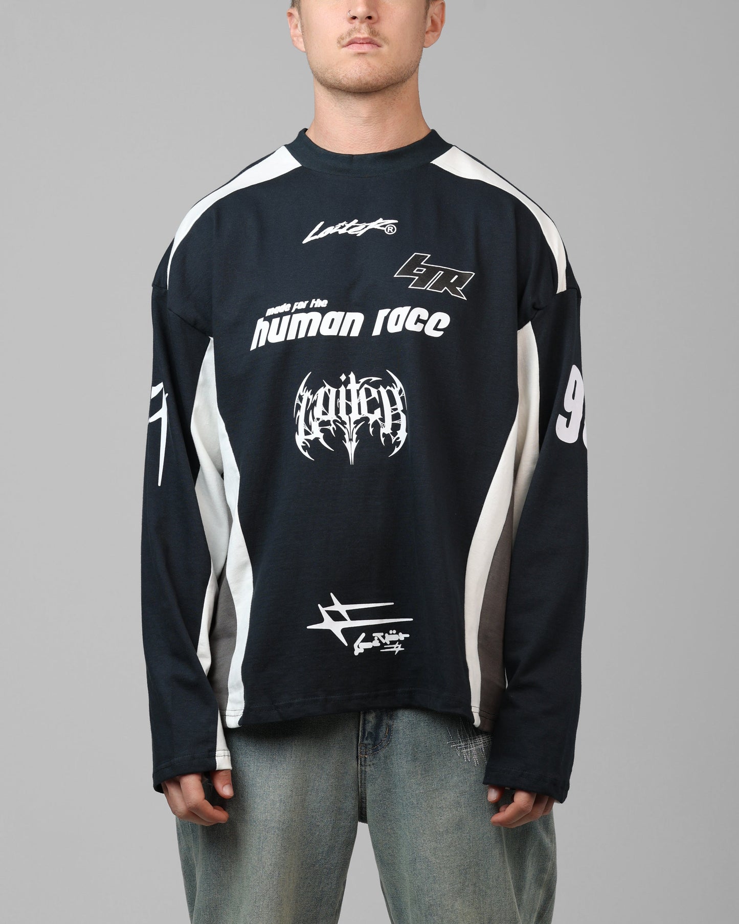 Loiter Night Crawler Long Sleeve T-Shirt Black/White