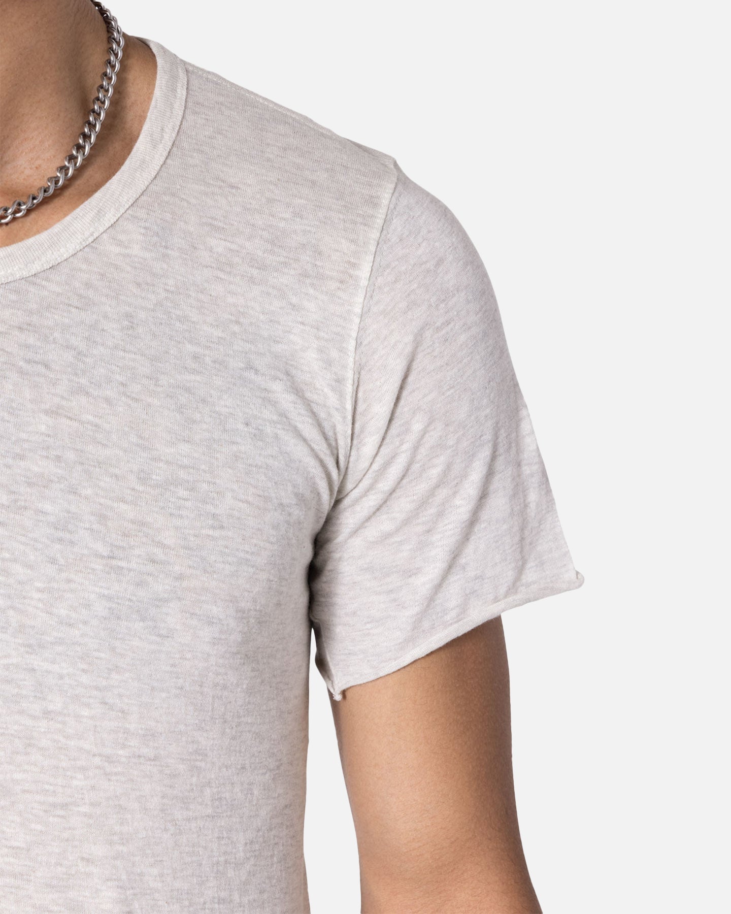 MNML Sheer Knit Bias Cut T-Shirt Grey