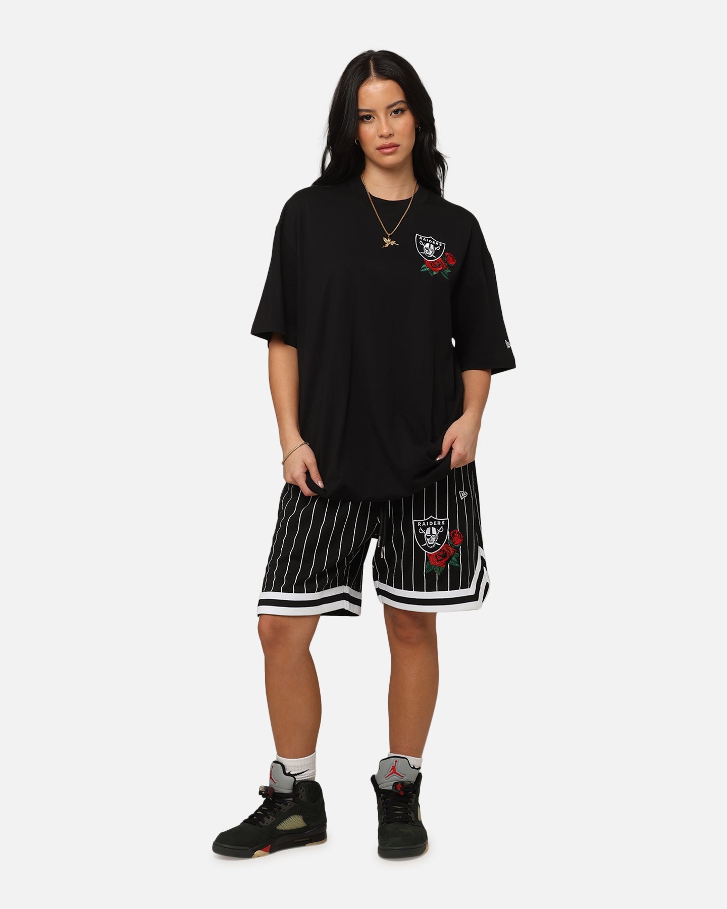 New Era Las Vegas Raiders Rose Oversized T-Shirt Black Style001