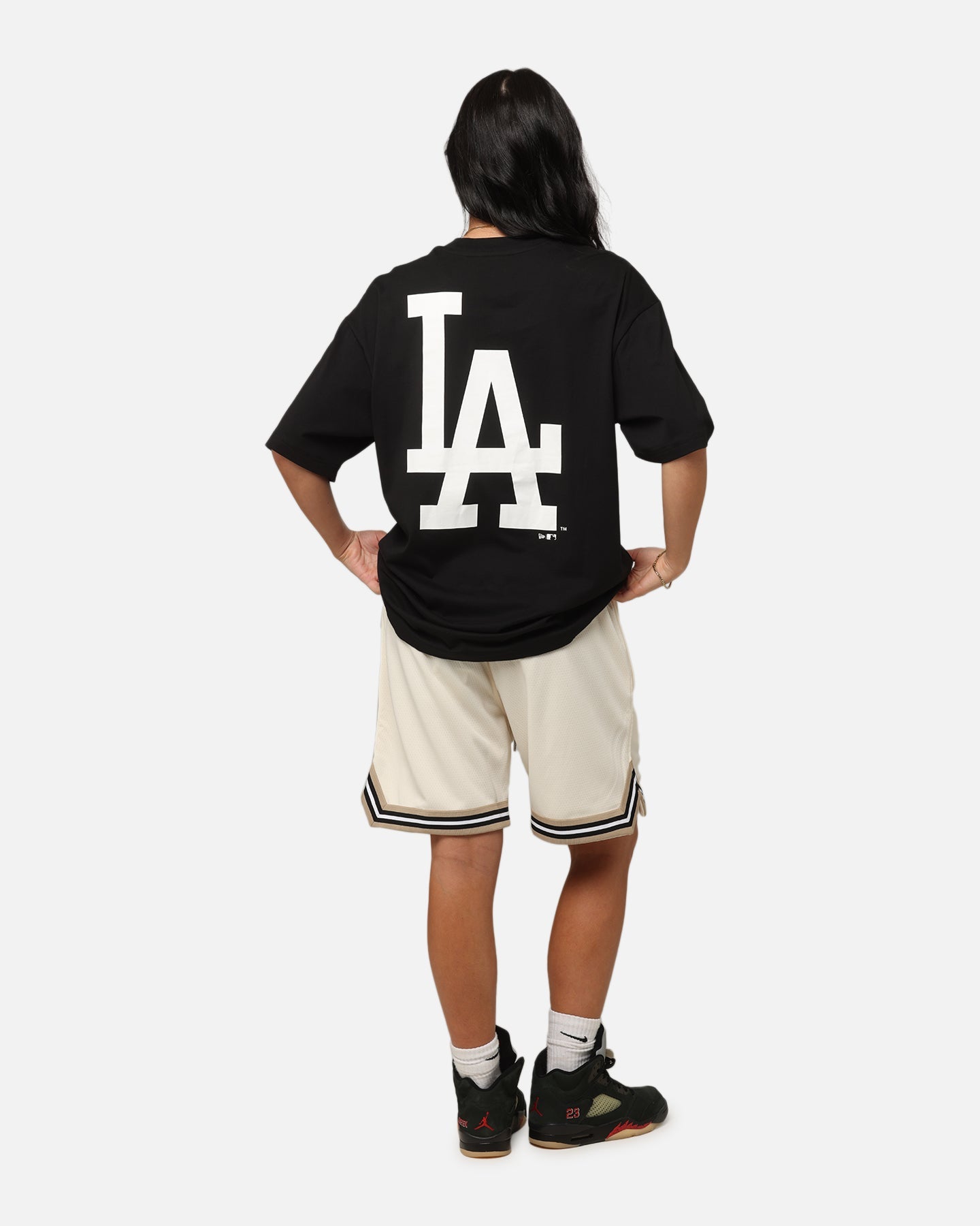 New Era Los Angeles Dodgers Rose Oversized T-Shirt Black Style001