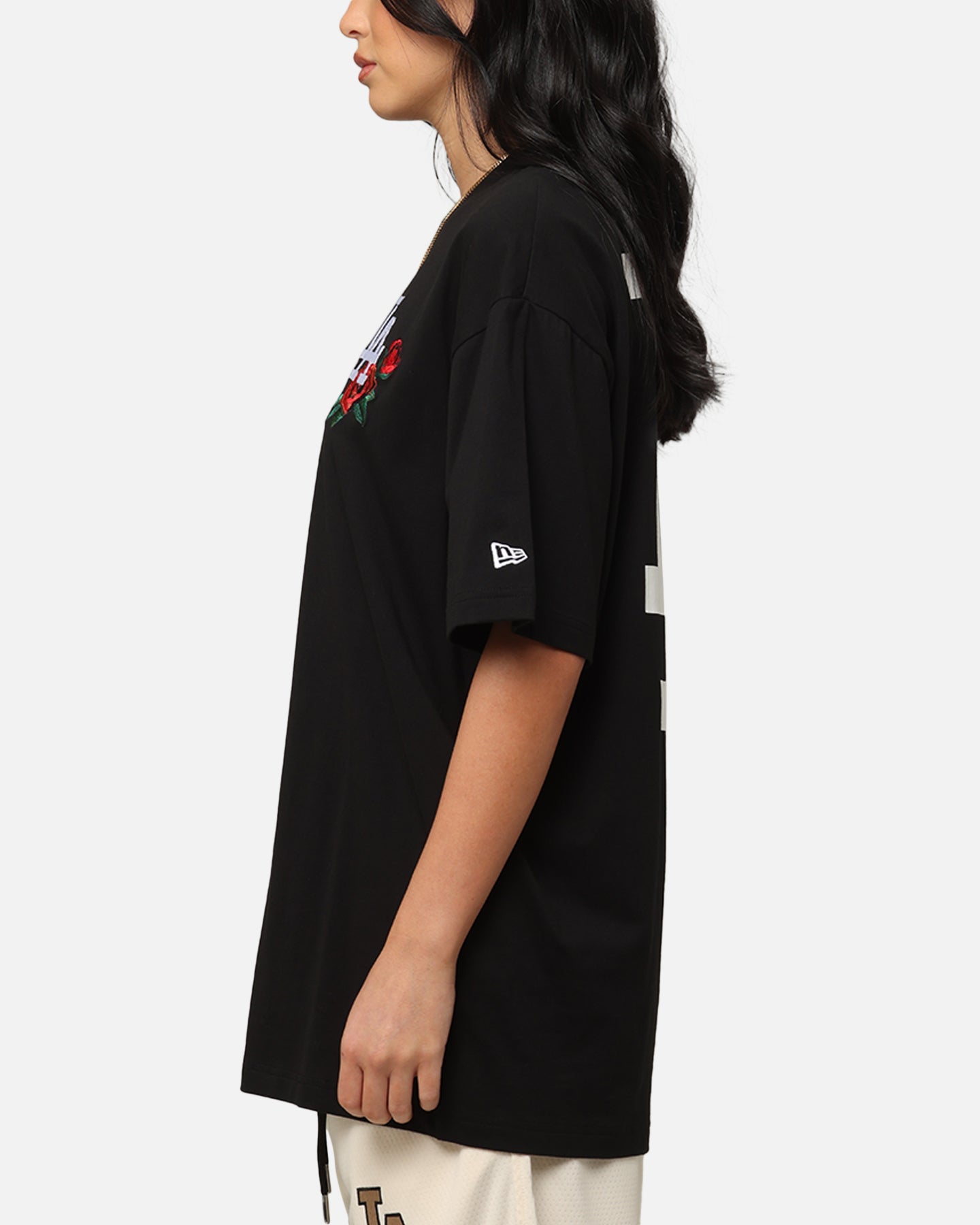 New Era Los Angeles Dodgers Rose Oversized T-Shirt Black Style001