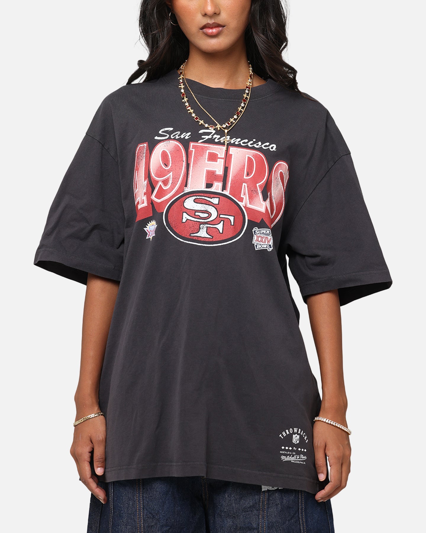 Mitchell & Ness San Francisco 49ers Arch T-Shirt Faded Black Style001