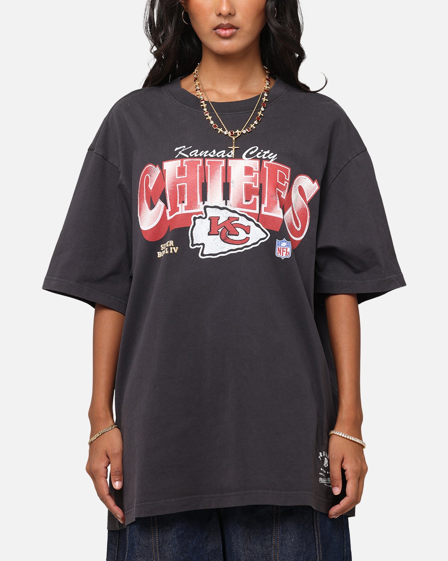 Mitchell & Ness Kansas City Chiefs Arch T-Shirt Faded Black Style001