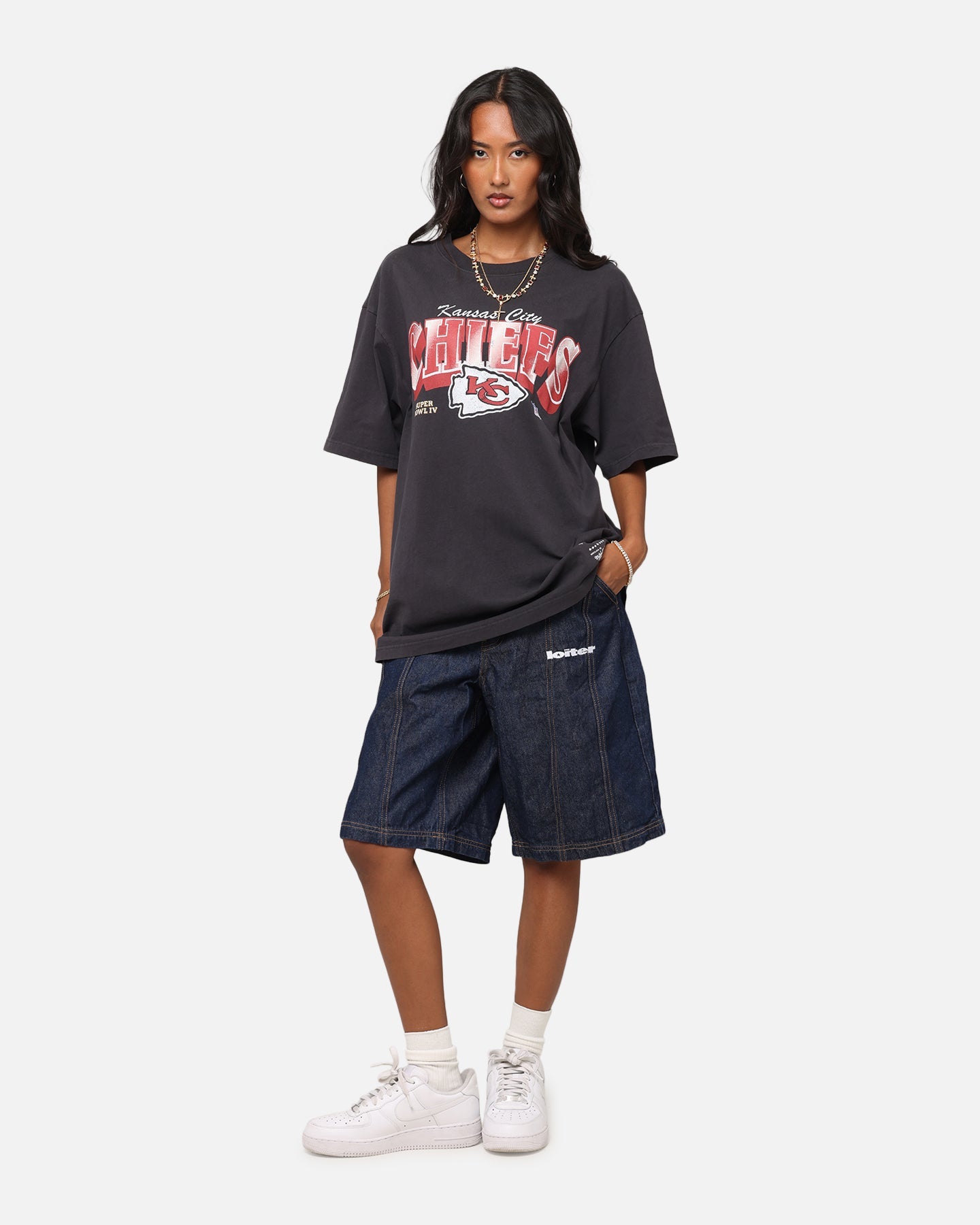 Mitchell & Ness Kansas City Chiefs Arch T-Shirt Faded Black Style001
