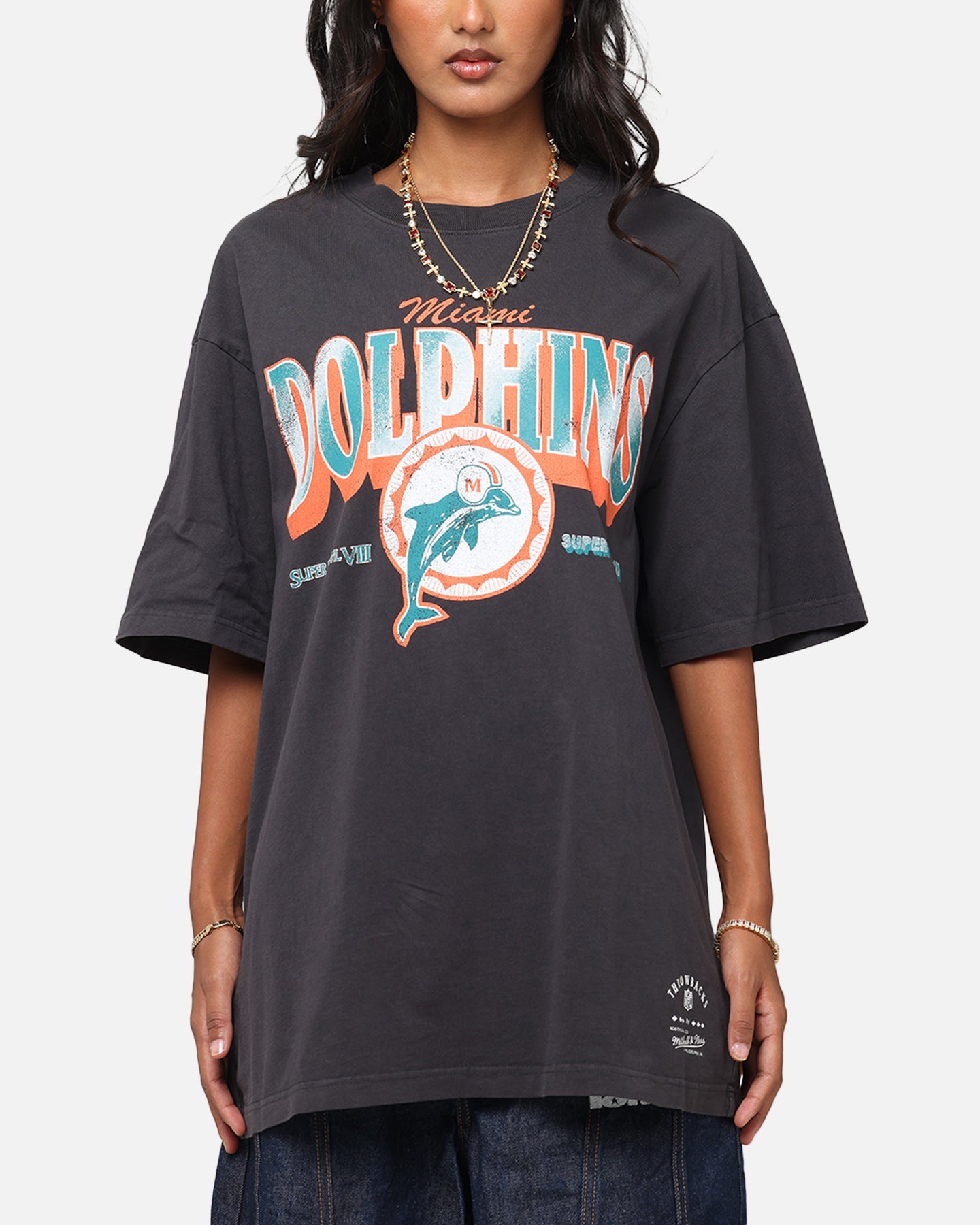Mitchell & Ness Miami Dolphins Arch T-Shirt Faded Black Style001