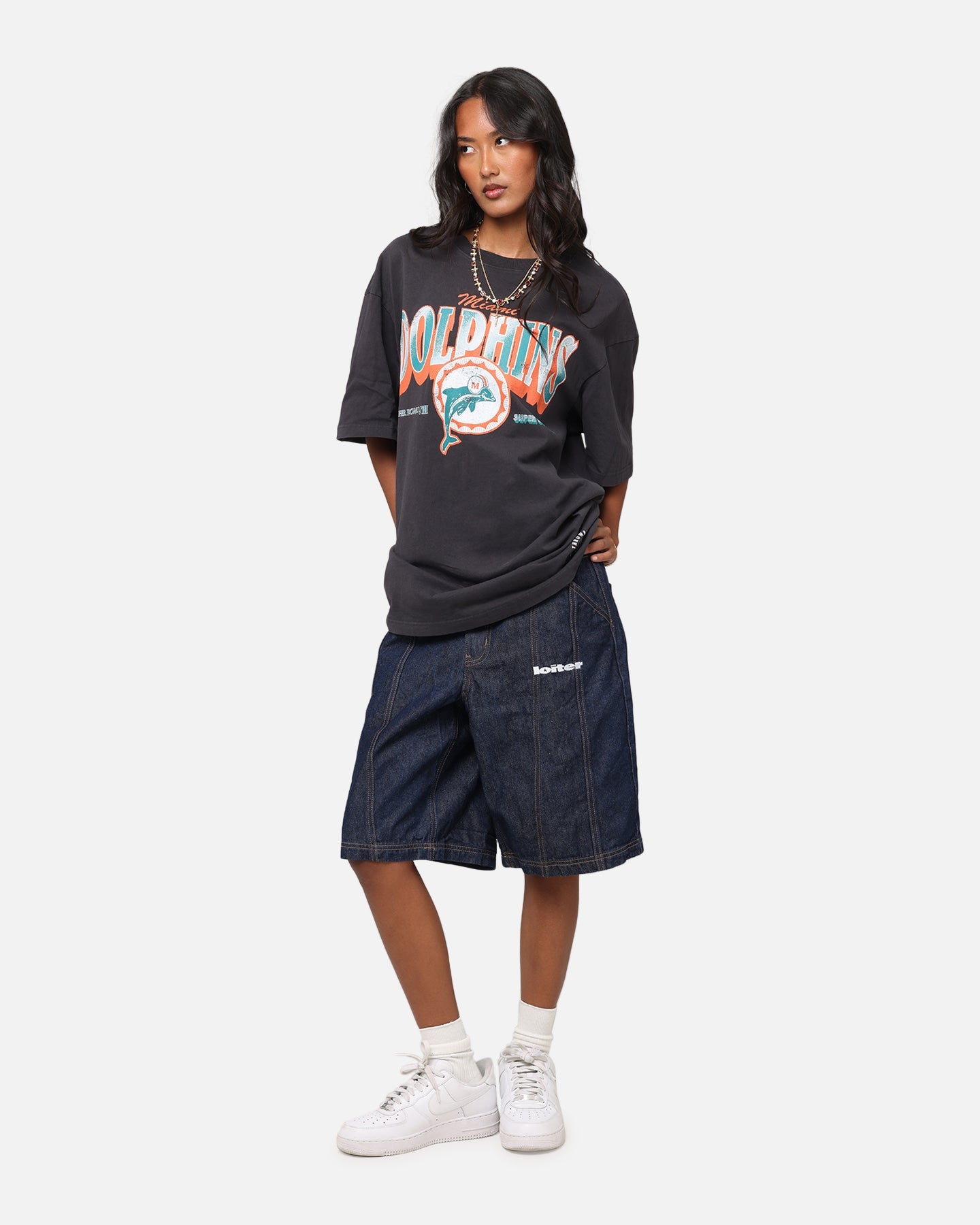 Mitchell & Ness Miami Dolphins Arch T-Shirt Faded Black Style001