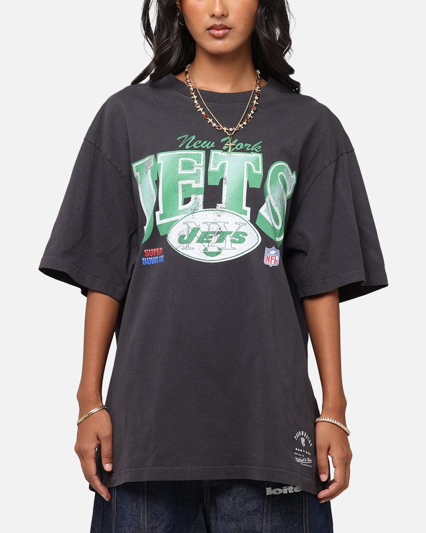 Mitchell & Ness New York Jets Arch T-Shirt Faded Black Style001