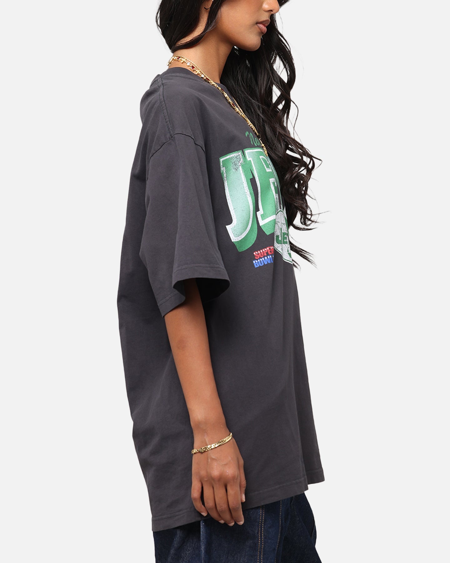 Mitchell & Ness New York Jets Arch T-Shirt Faded Black Style001