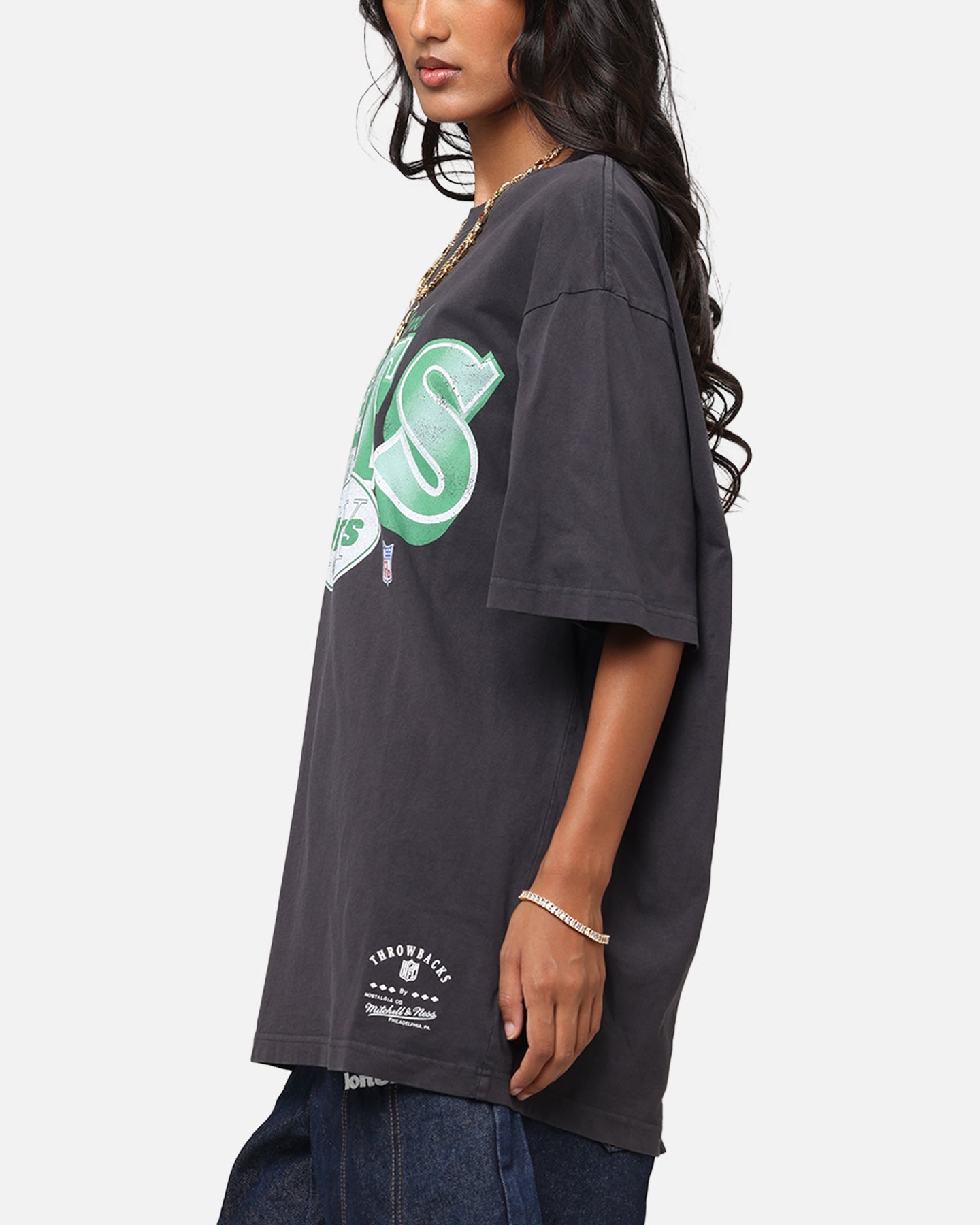 Mitchell & Ness New York Jets Arch T-Shirt Faded Black Style001