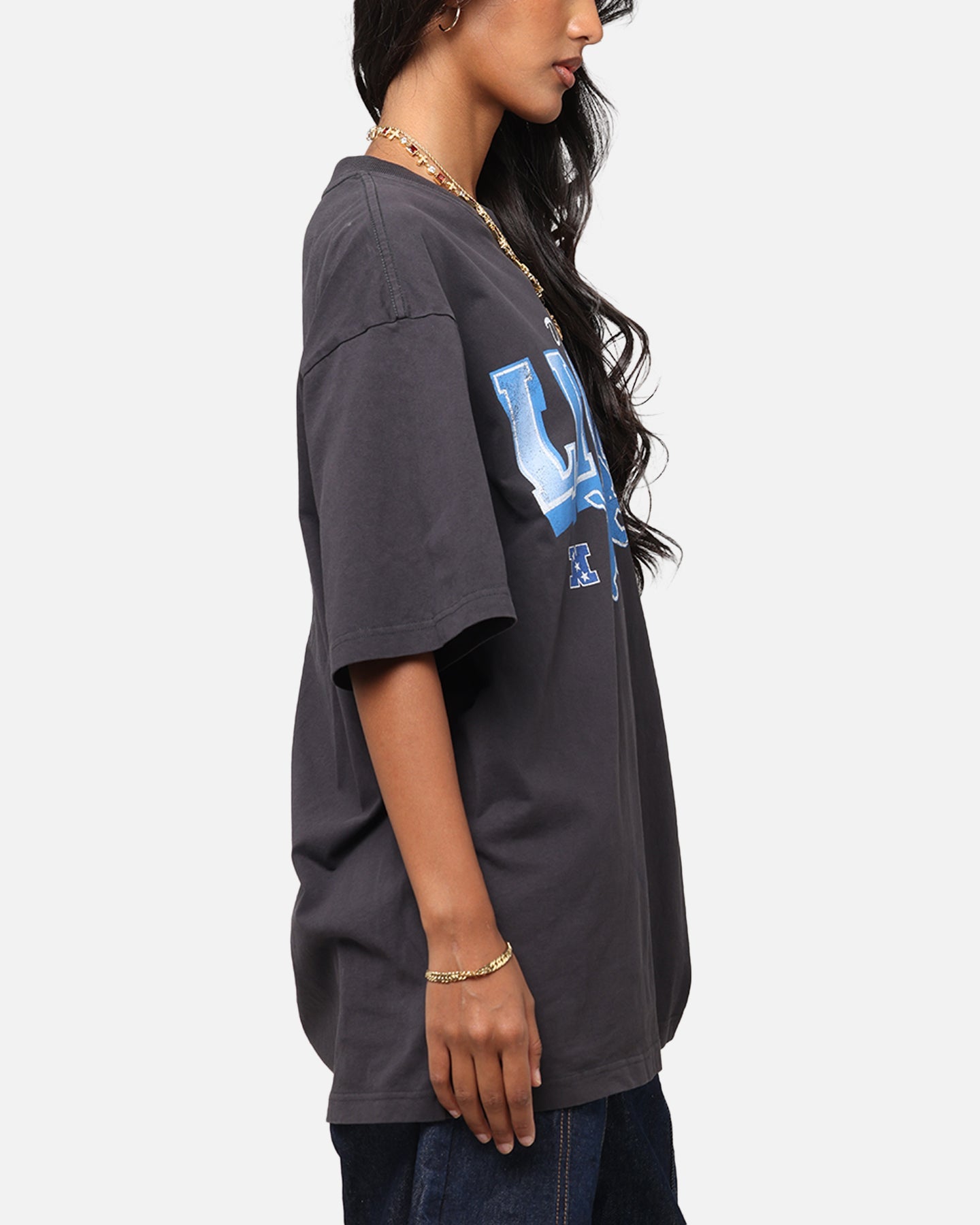 Mitchell & Ness Detroit Lions Arch T-Shirt Faded Black Style001