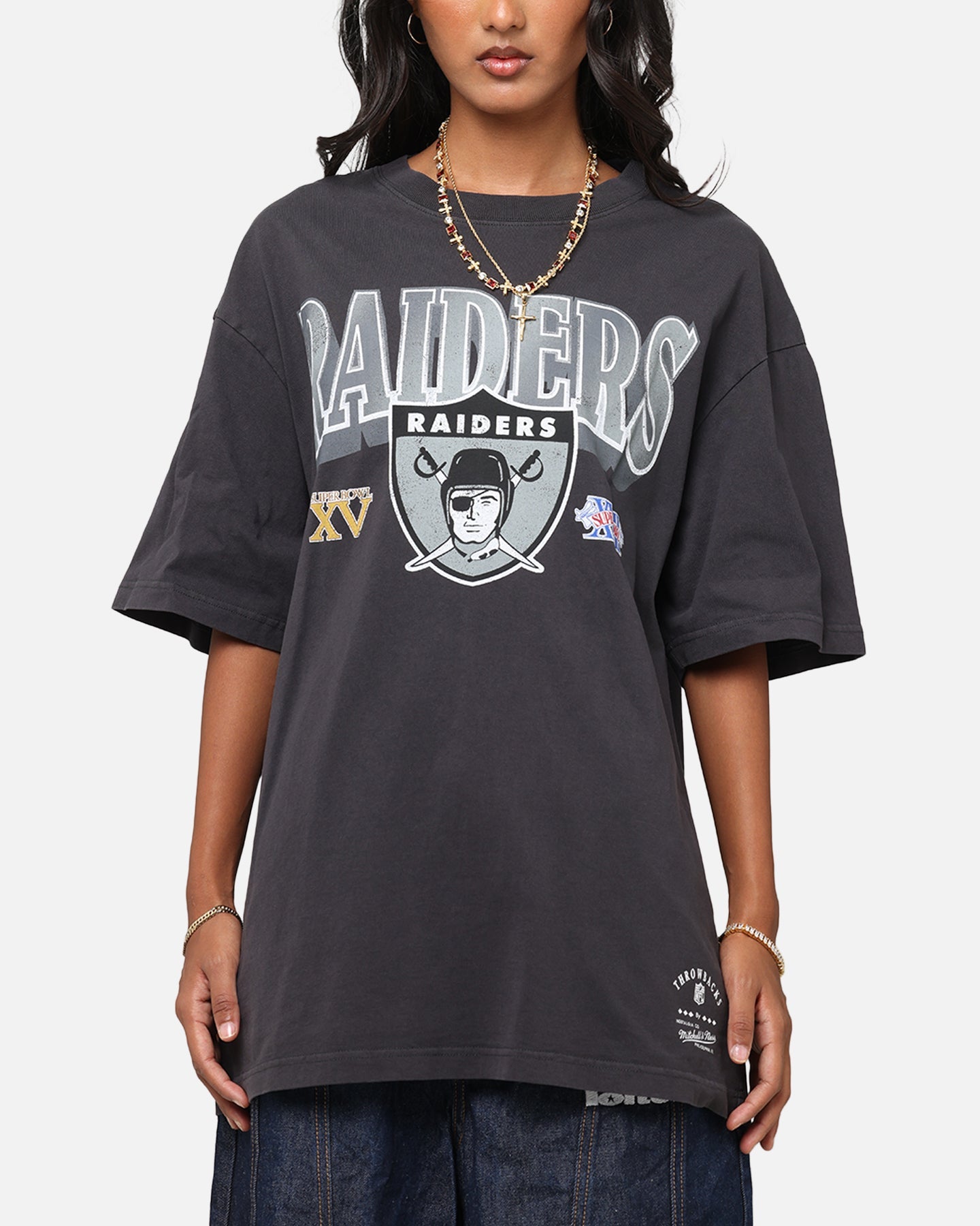 Mitchell & Ness Las Vegas Raiders Arch T-Shirt Faded Black Style001