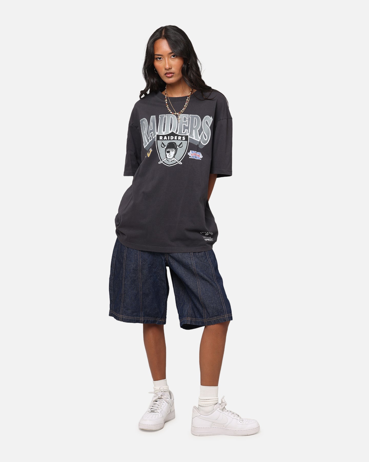 Mitchell & Ness Las Vegas Raiders Arch T-Shirt Faded Black Style001
