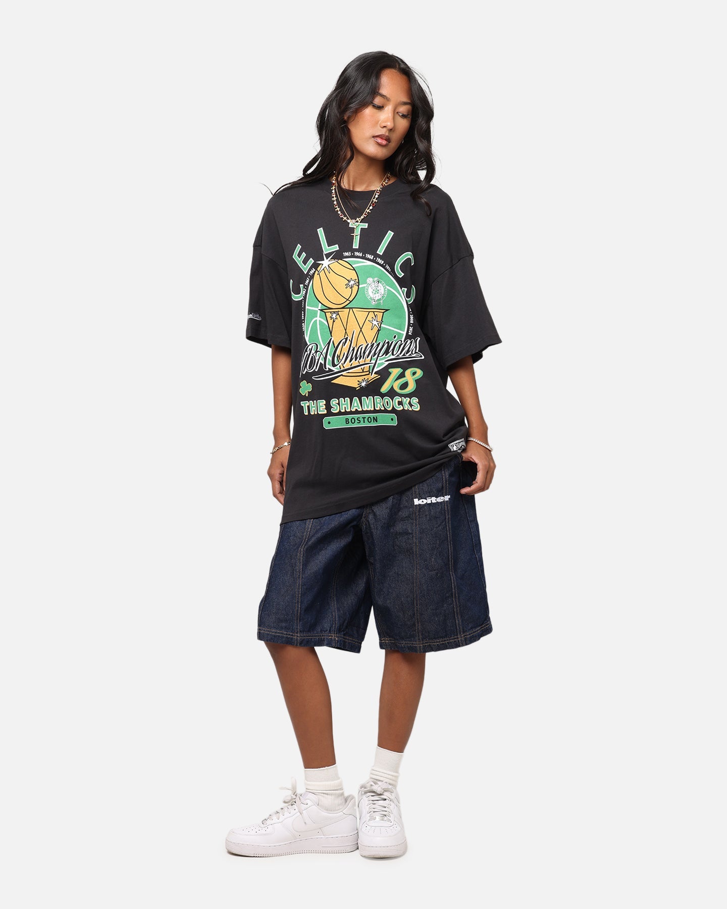 Mitchell & Ness Boston Celtics Champions Report "Champ Pack" T-Shirt Faded Black Style001